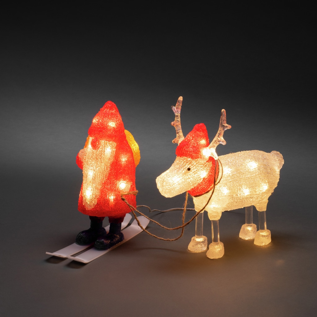 KONSTSMIDE LED Dekofigur »Acryl Weihnachtsmann und Rentier, Weihnachtsdeko  rot aussen«, 40 warm weiße Dioden kaufen | BAUR