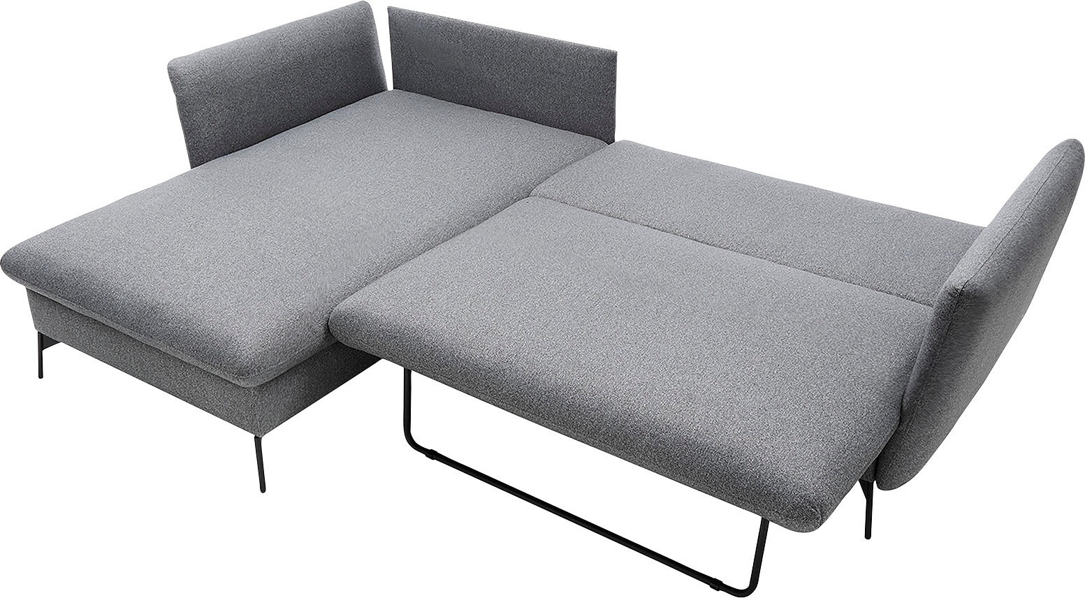 andas Ecksofa »LIVORNO,258 cm, L-Form,«, Schlaffunktion u. Bettkasten (139/224cm), Samt, Struktur, Webstoff