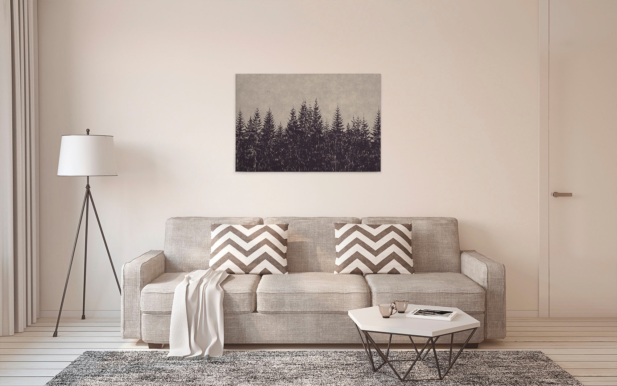 A.S. Création Leinwandbild »black forest«, Kunst-Wald-Kinder, (1 St.), Wald Bild Keilrahmen Leinwand-Bild Wohnzimmer modern Wandbild Kinder