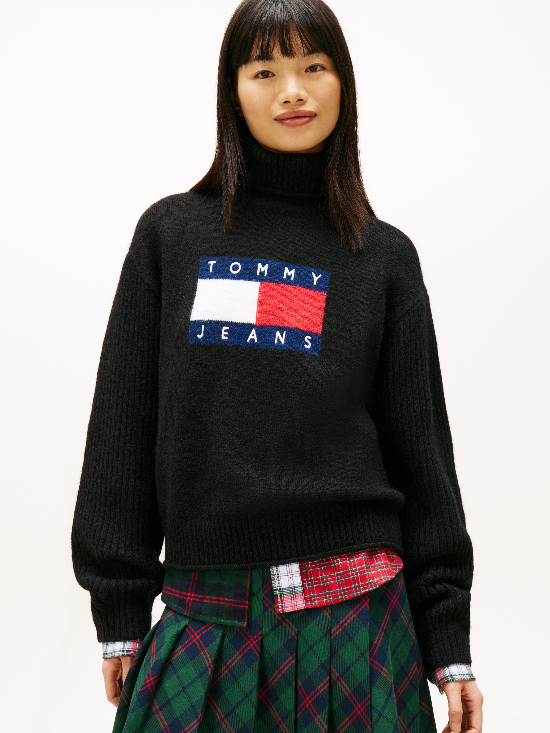 Tommy Jeans Rollkragenpullover "TJW TURTLENECK FLAG SWEATER EXT" günstig online kaufen
