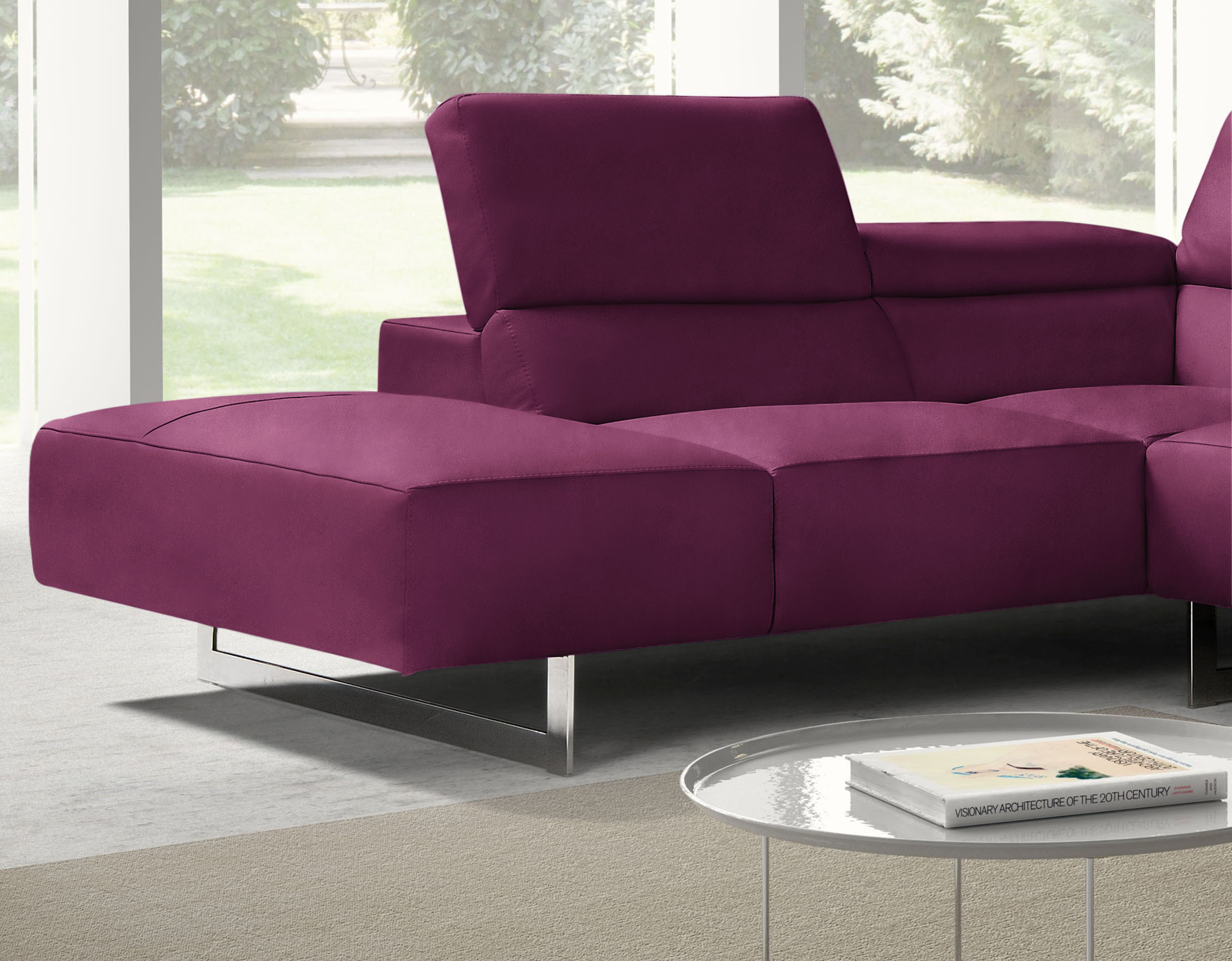 Thumbnail - Egoitaliano Ecksofa "Malika, elegant und bequem, Designsofa, L-Form", mit Ottomane, inkl. Kopfteilverstellung und chromf...
