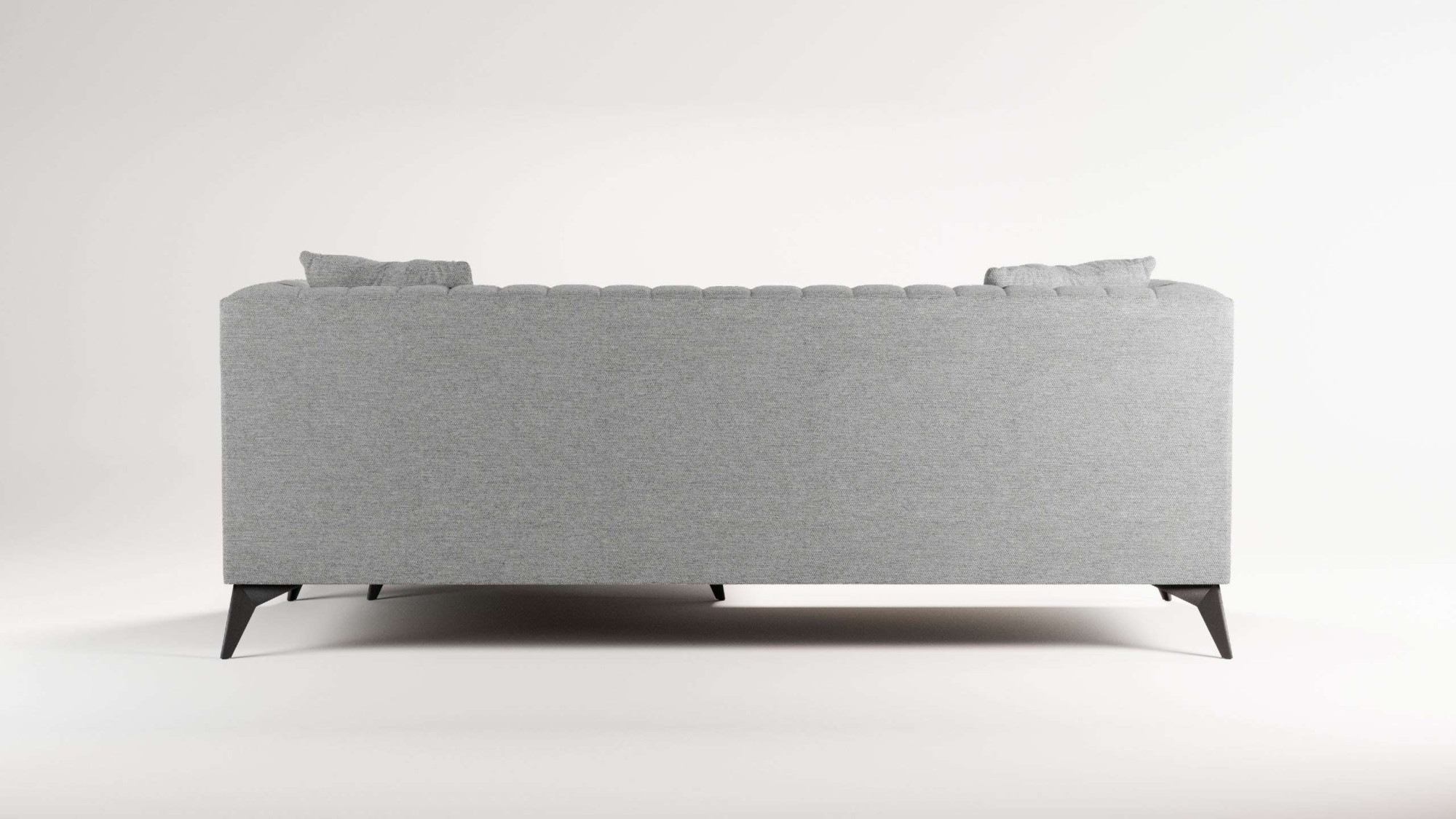 Places of Style Ecksofa »MATTHEW L-Form ideal für kleine Räume, Maße B/T/H: 201/162/74 cm«, elegantes Designsofa, feine Steppung im Rücken, incl. Zierkissen