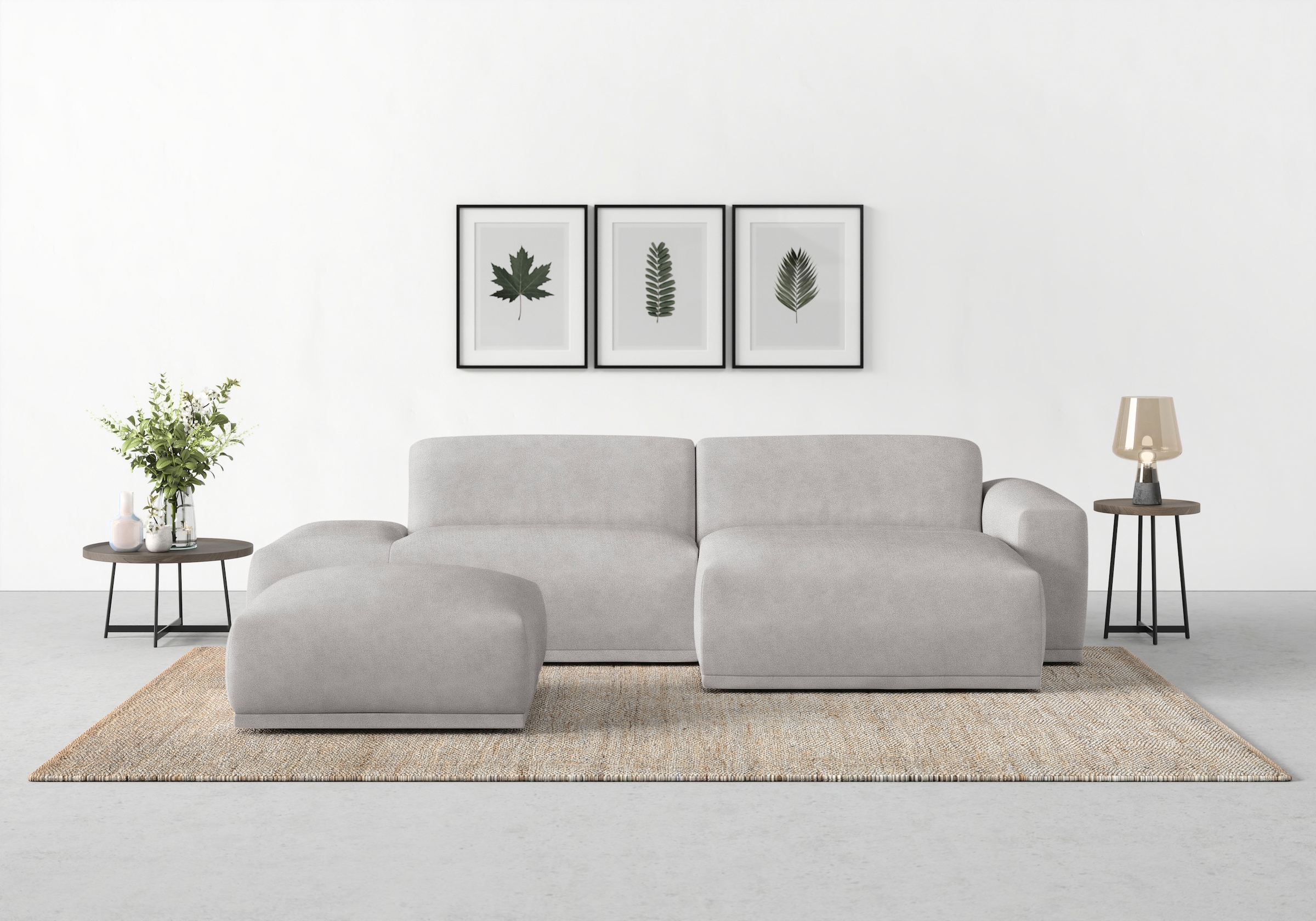 TRENDMANUFAKTUR Hocker »Braga, mit hochwertigem Kaltschaum, quadratisch, in Cord erhältlich« 1 Stk. tlg. moderner Polsterhocker, 85/42/85 cm (B/H/T)