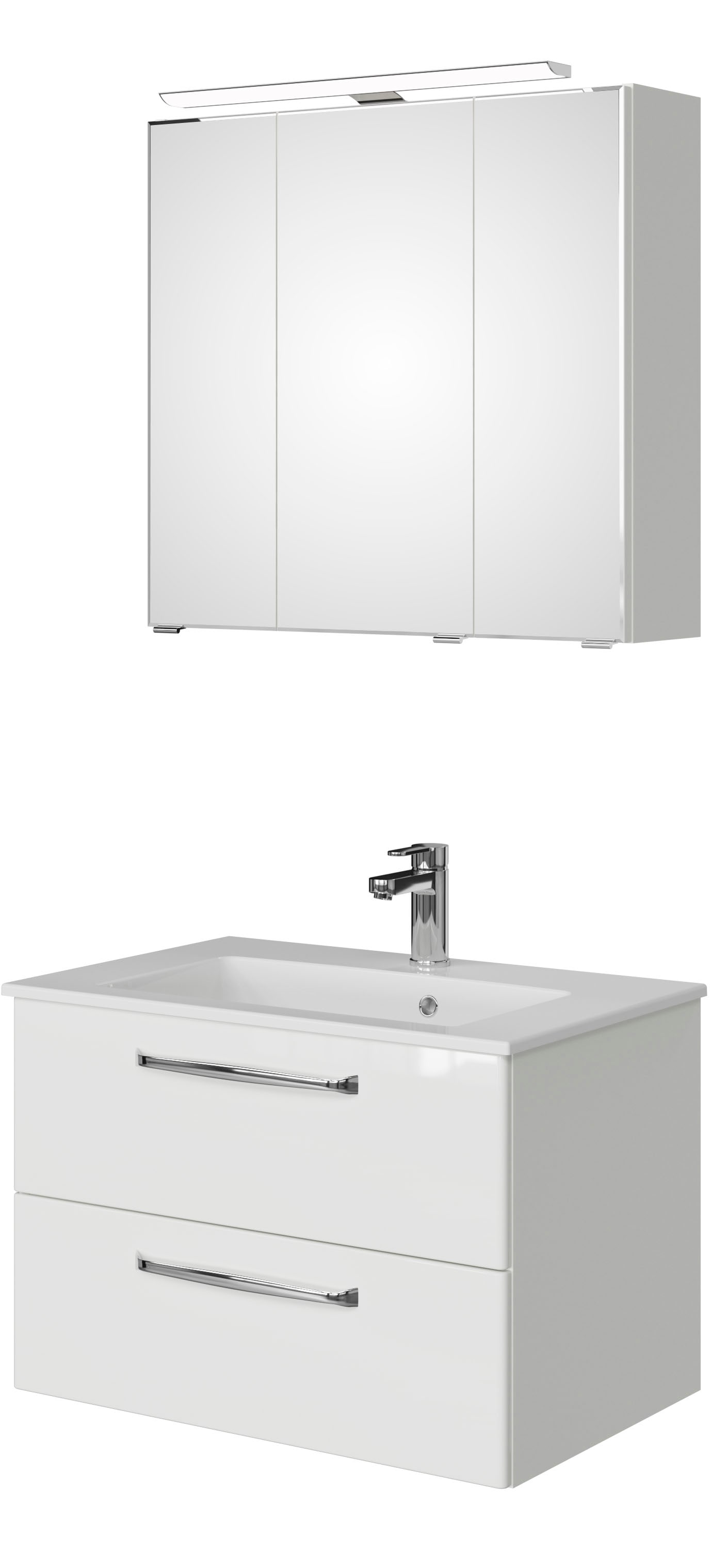 Saphir Badmöbel-Set "Trentino 2-tlg Mineralmarmor-Waschtisch,Spiegelschrank günstig online kaufen