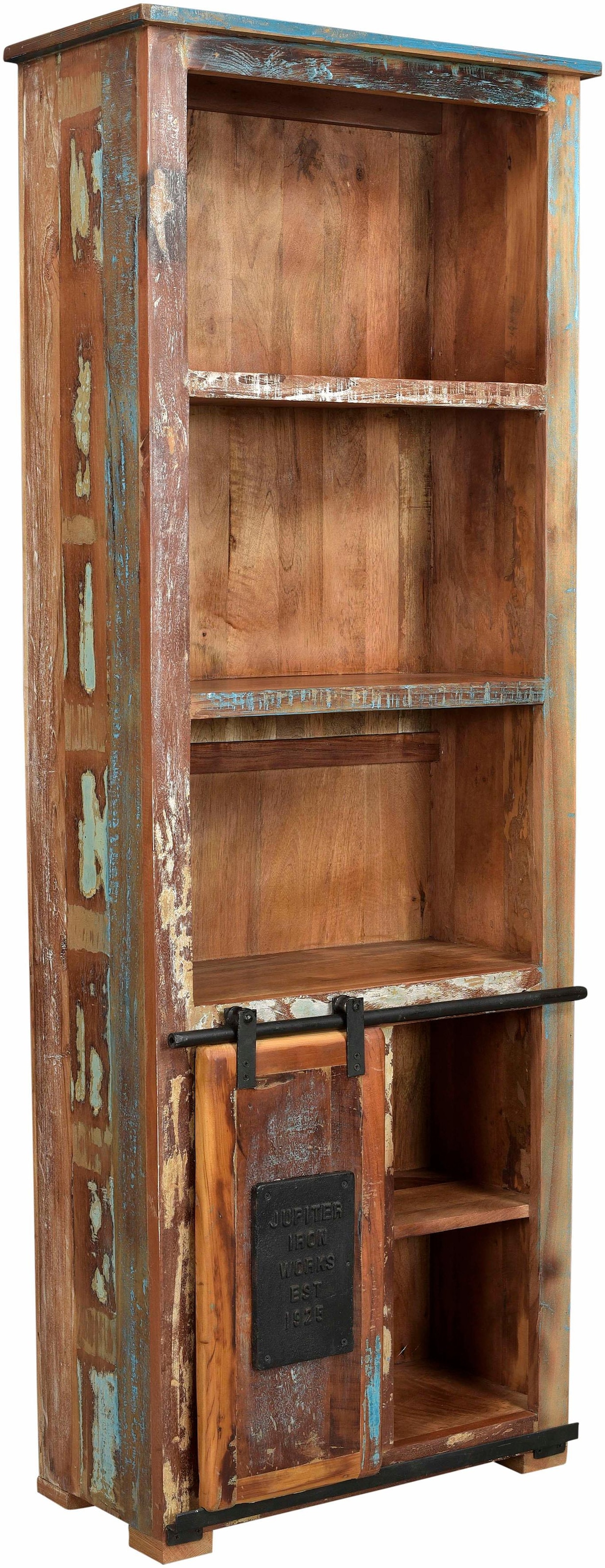 SIT Bücherregal "Jupiter", aus recyceltem Altholz, Höhe 180 cm, Shabby Chic, Vintage
