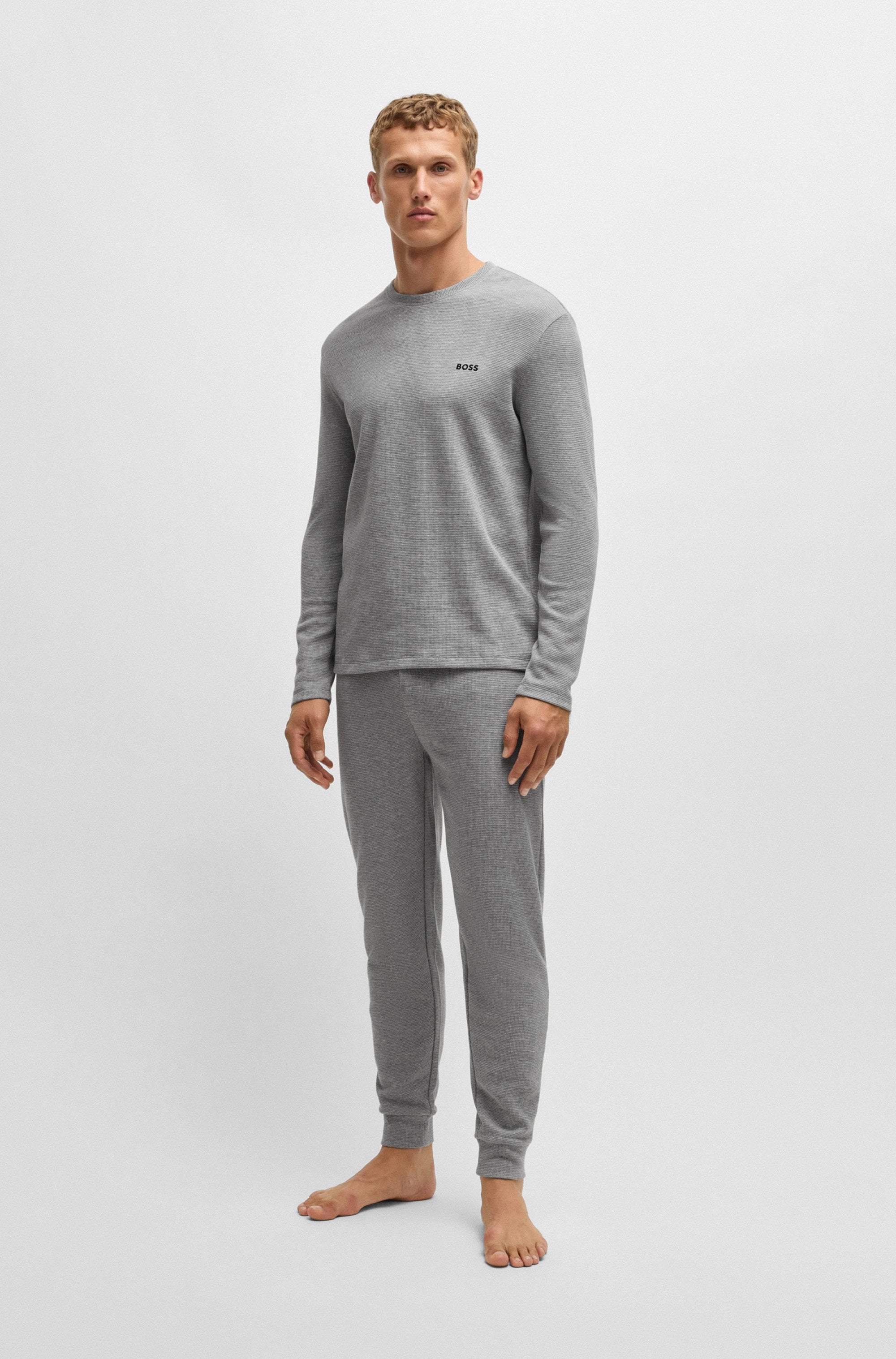 BOSS Pyjamaoberteil »Waffle LS-Shirt«