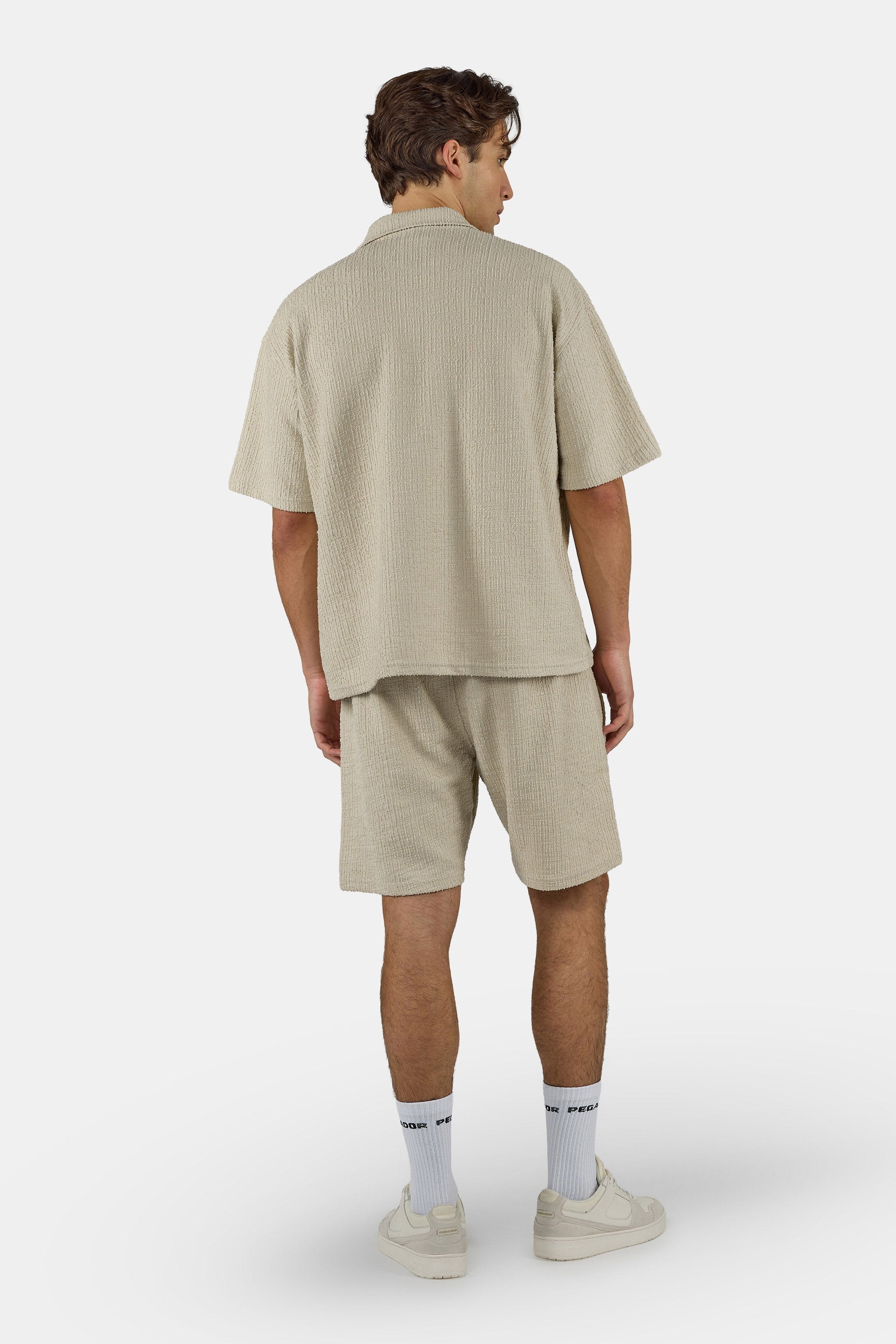 PEGADOR Kurzarmshirt »Libco Structured Knit Shirt« Materialmix, regular fit