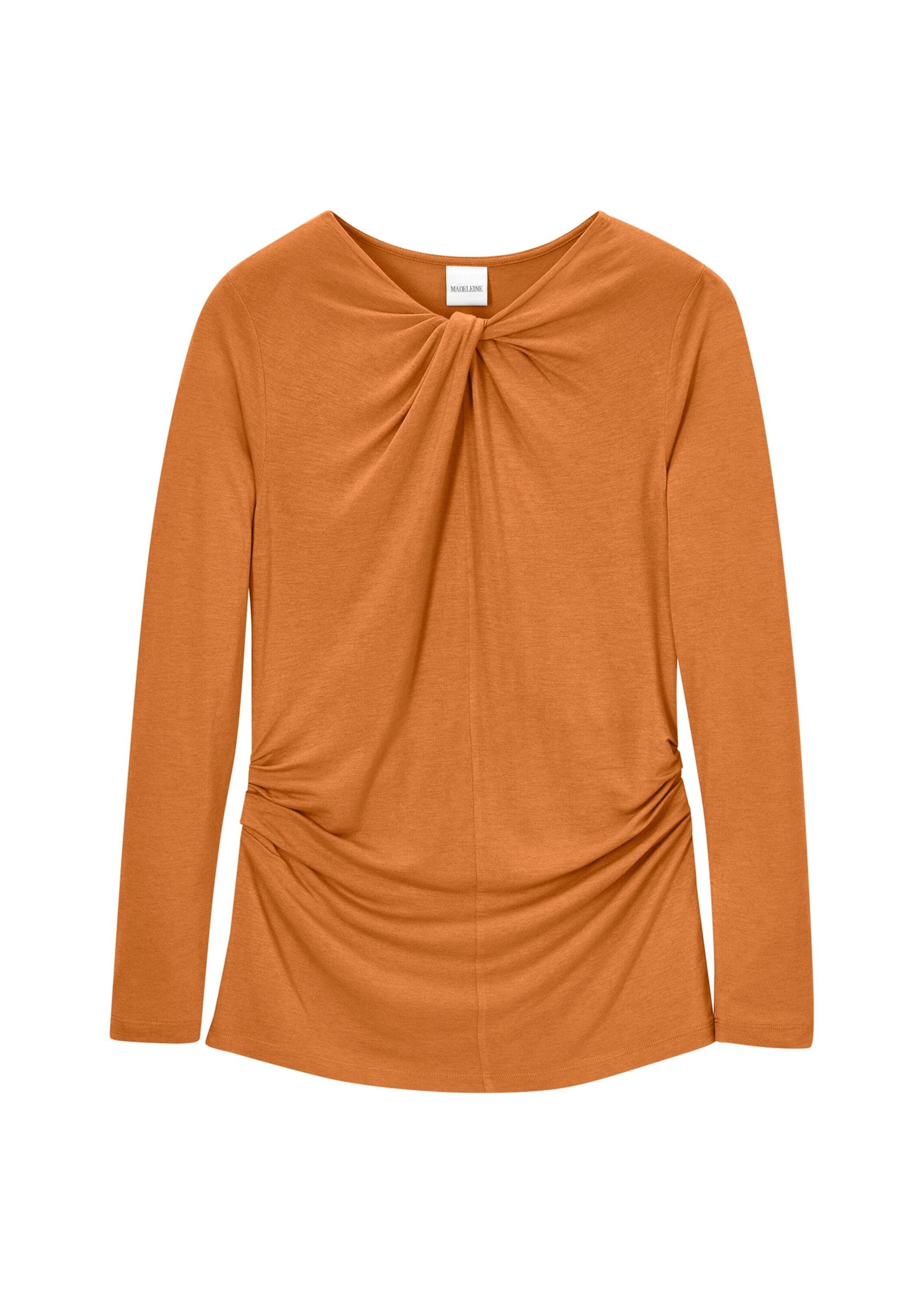 MADELEINE Langarmshirt "Shirt Langarmshirt mit Knoten und Raffungen"