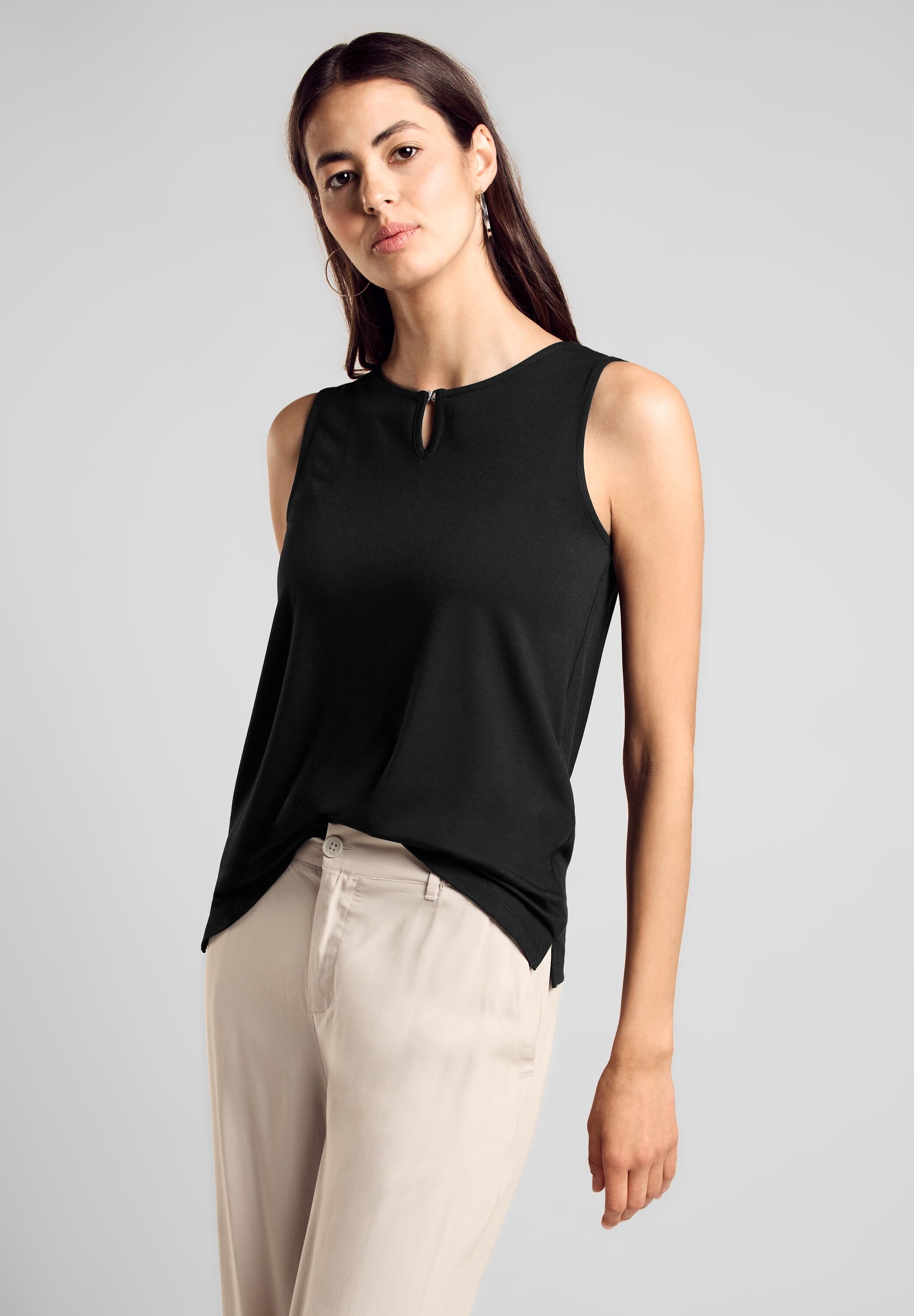 STREET ONE Shirttop, mit Keyhole Ausschnitt