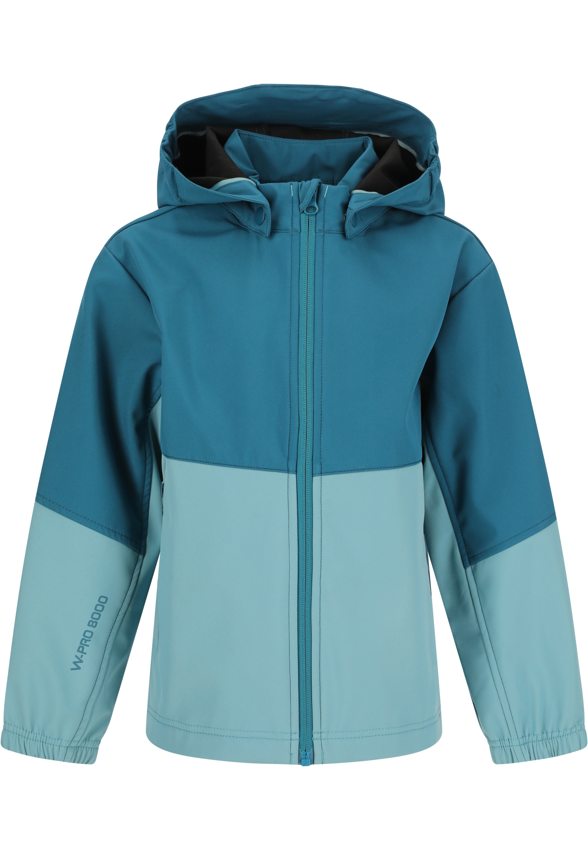 ZIGZAG Kinder Softshelljacke "Troy"dunkelblau, türkis, Gr. 140, unifarben, 100% Polyester, Jacken, mit wasserabweisender Beschichtung