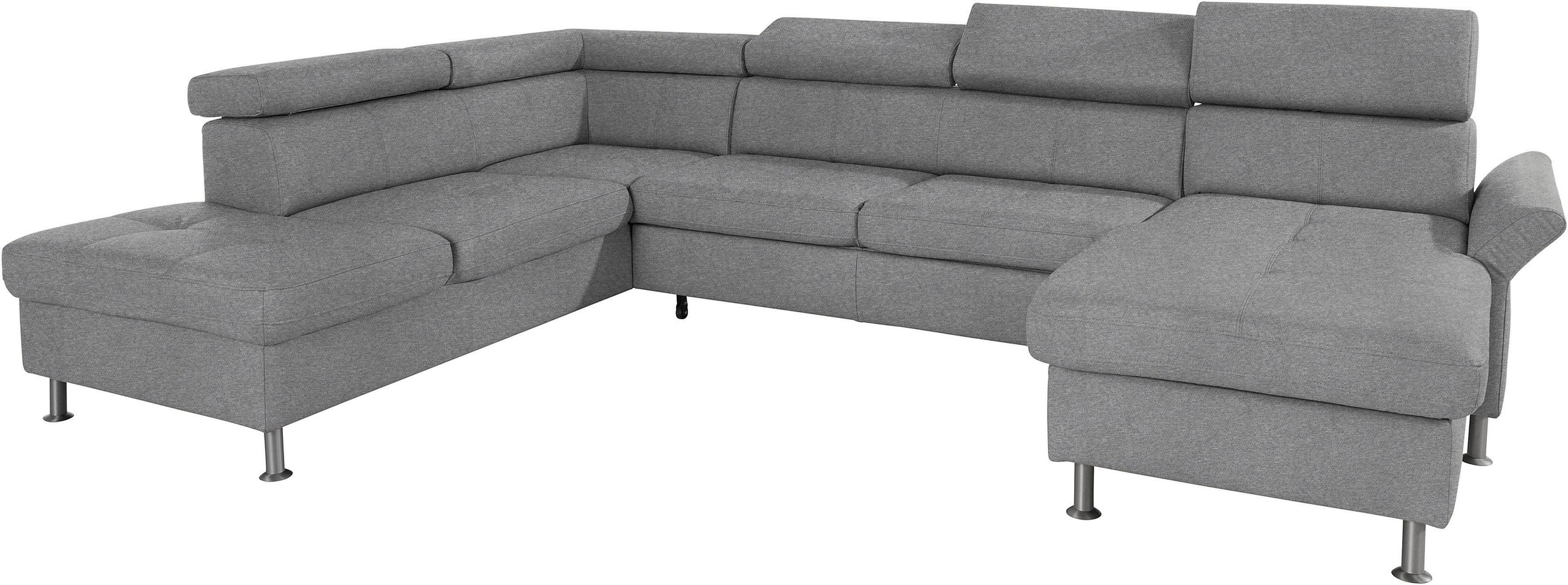 exxpo - sofa fashion Wohnlandschaft »Maretto, bequem und komfortabel, aufwendige Sitzsteppung, U-Form«, inkl. Kopfteilverstellung für mehr Sitzkomfort, wahlweise Bettfunktion