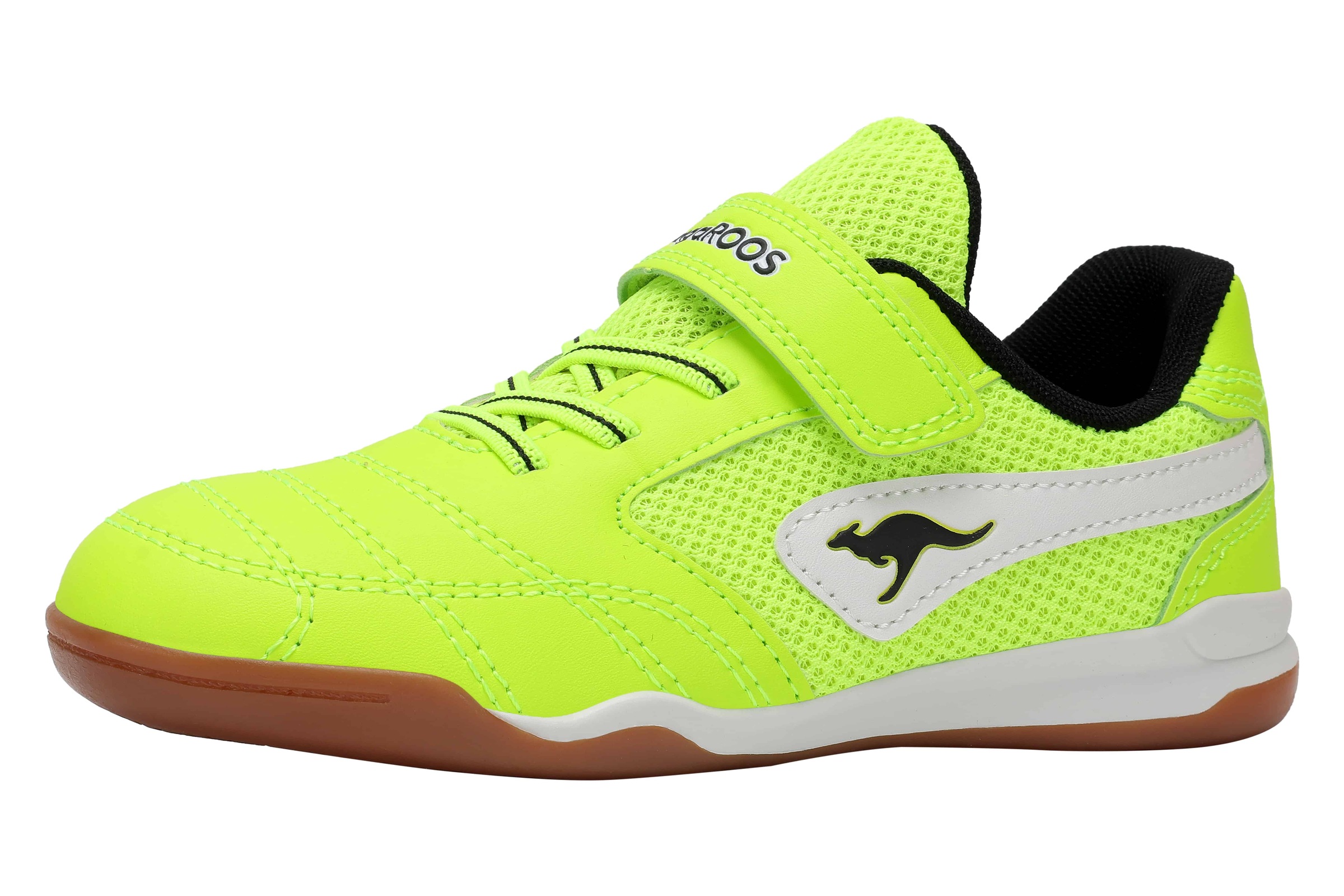 KANGAROOS Mädchen Indoorschuh "K-BRACEYARD EV", Gr. 31neon gelb, jet schwarz, Mesh, Synthetik, Schuhe, Hallenschuh für Kinder und Jugendliche, mit