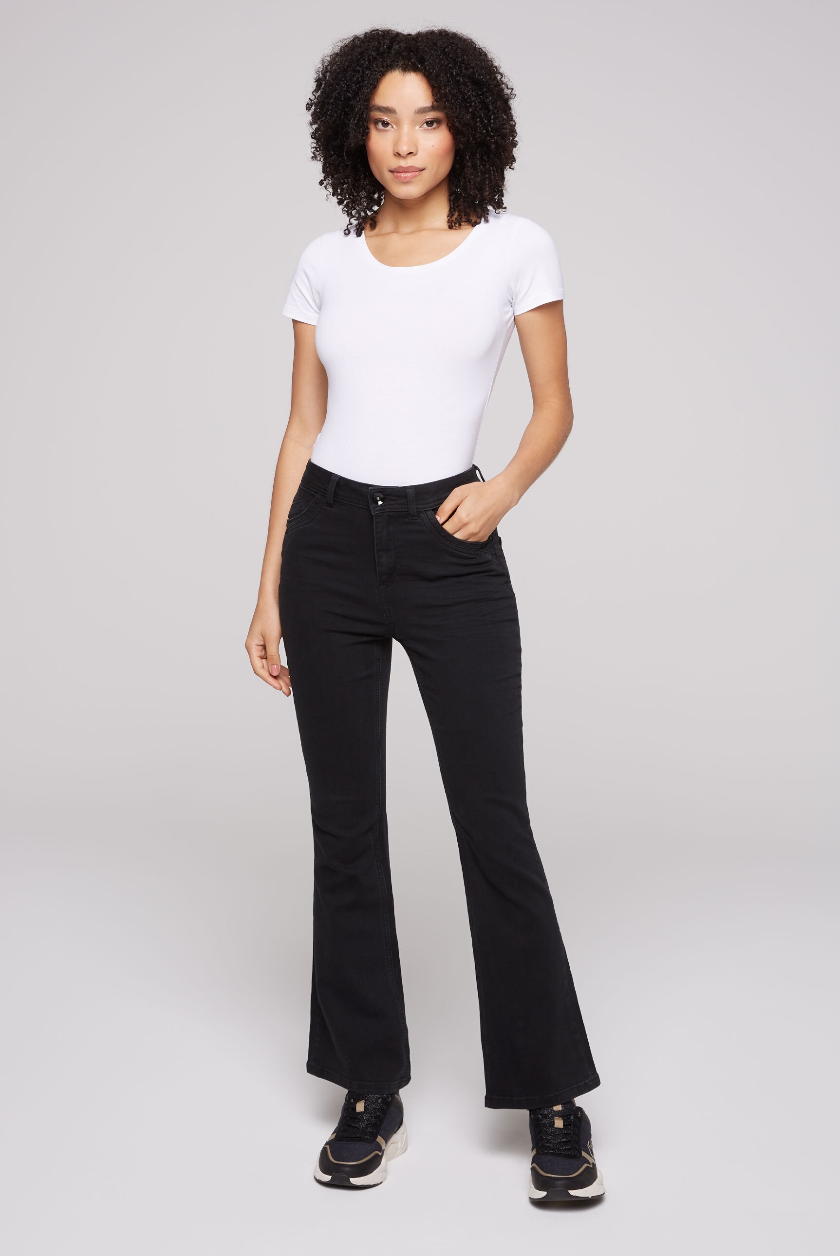 SOCCX Regular-fit-Jeans, mit hoher Leibhöhe