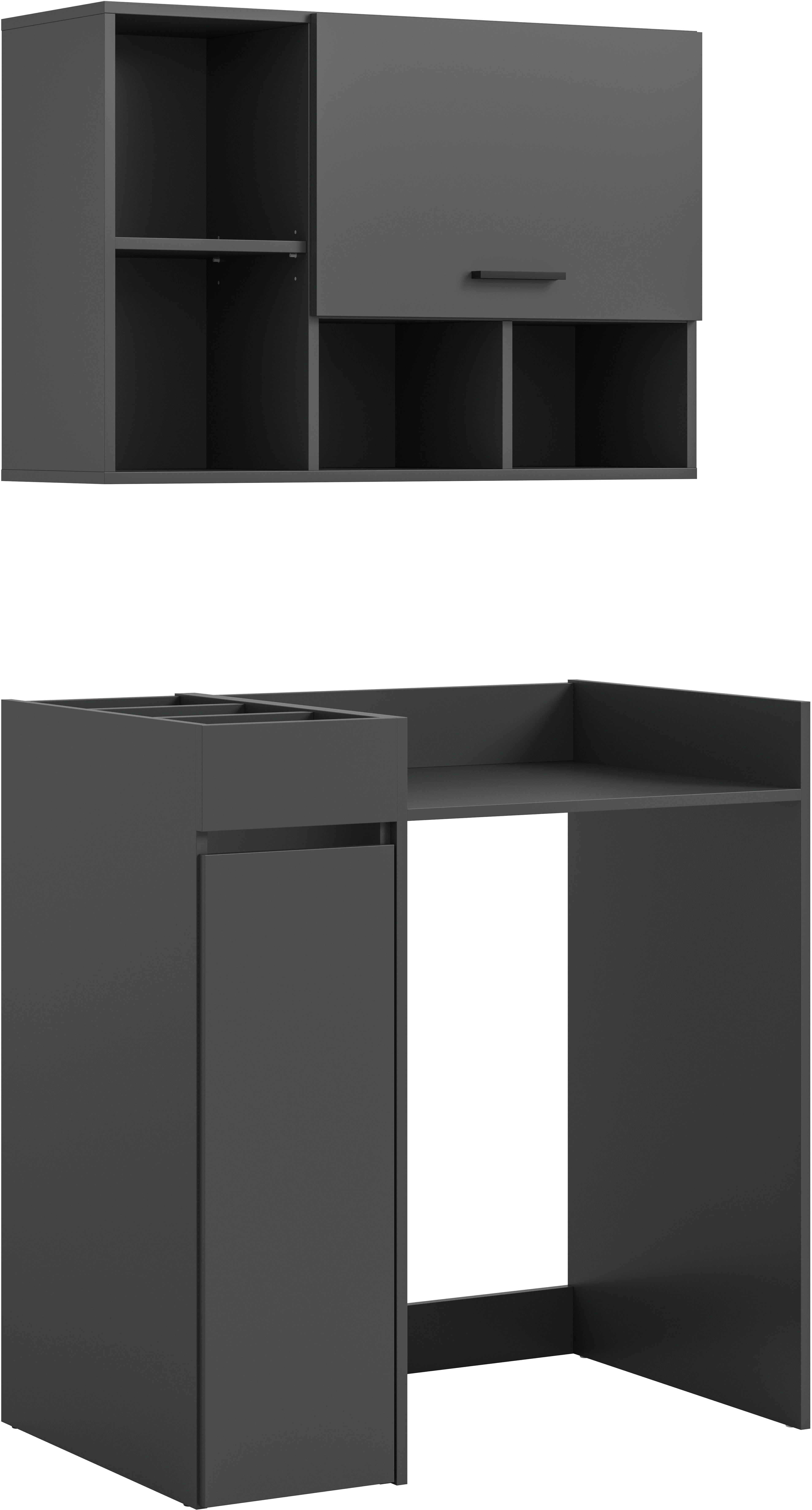 welltime Badmöbel-Set "FALAS, 3-teilig, Hauswirtschaftsraum Set, Breite 95 cm" Set, bestehend aus: Waschmaschinenumbauschrank, Standregal & Hängeschrank, 3 Stk. tlg.