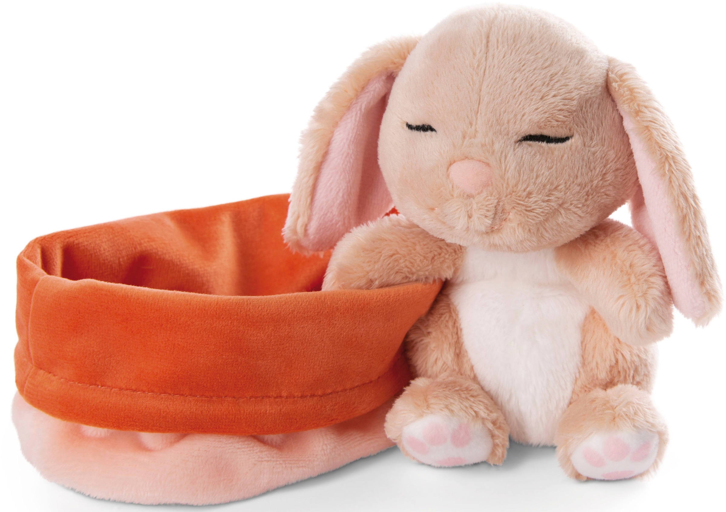 Nici Kuscheltier »Sleeping Pets, Hase karamell, 12 cm«, im Körbchen