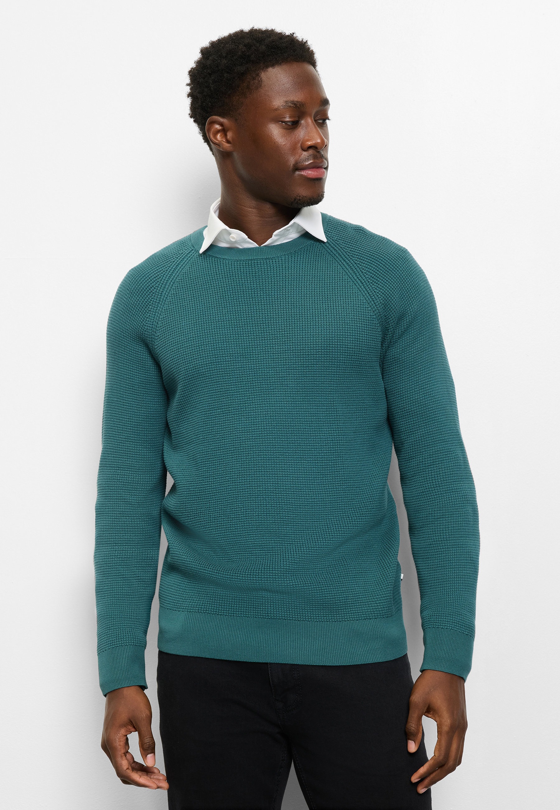 OLYMP Strickpullover "OLYMP Level Five Strick, Pullover Rundhals"
