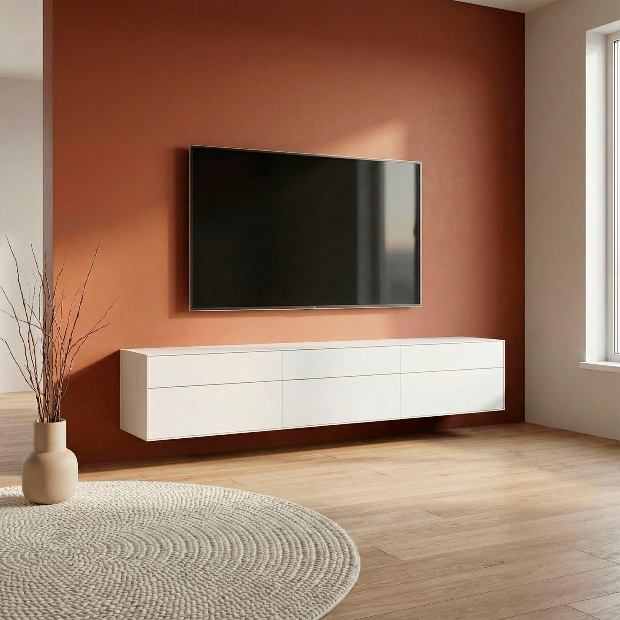 LeGer Home by Lena Gercke Lowboard "Essentials, TV-Board, TV-Kommode, TV-Schrank, TV-Möbel" 3 Stk. tlg. Breite: 333 cm, UV lackiert, Push-to-open-Funktion