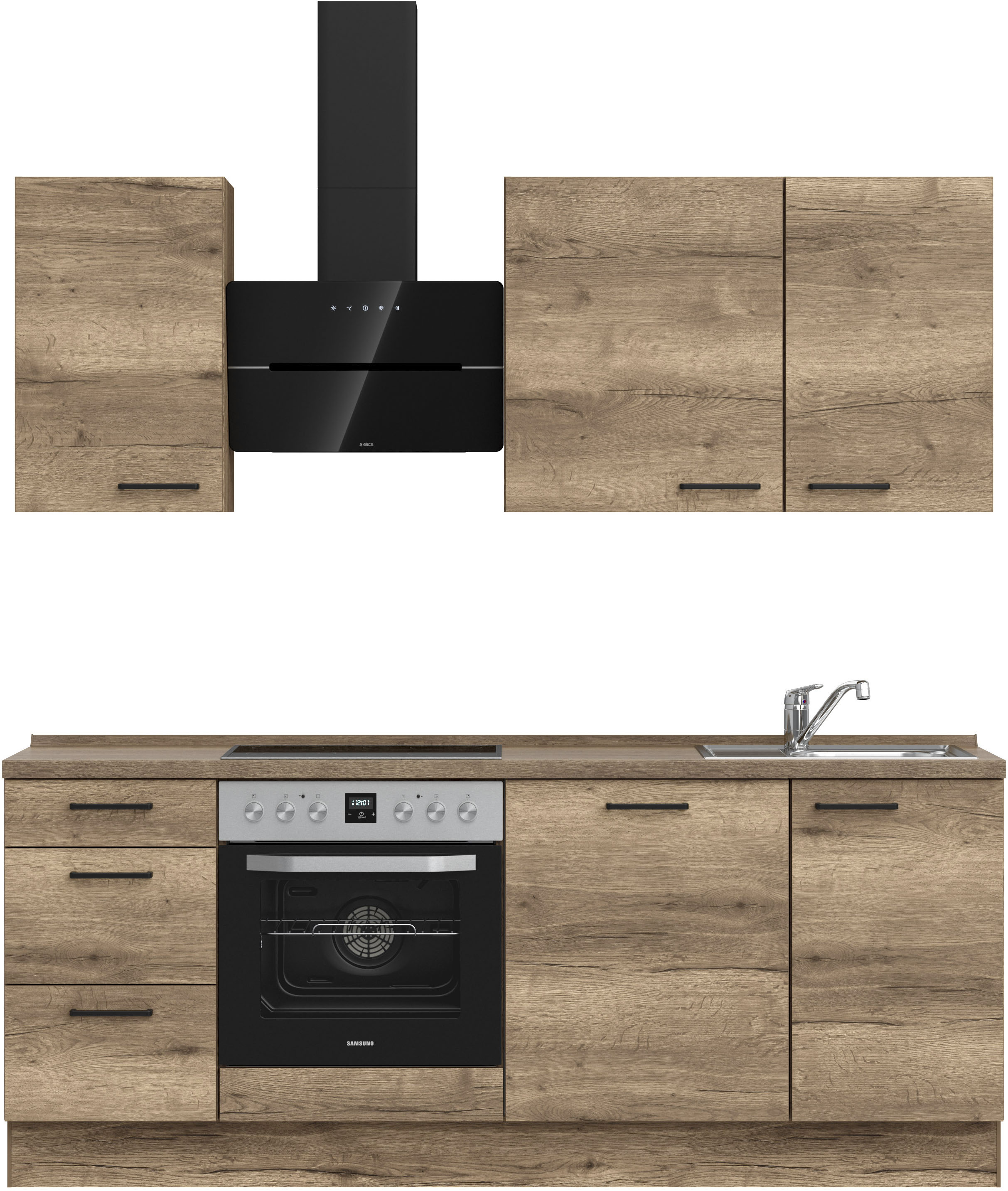 nobilia 1100000002199 ""Structura II", NEU: individuell anpassbar mit gratis Profi-Beratung" vormontiert, Breite 210 cm, Ausrichtung wählbar, wahlw. mit E-Geräten