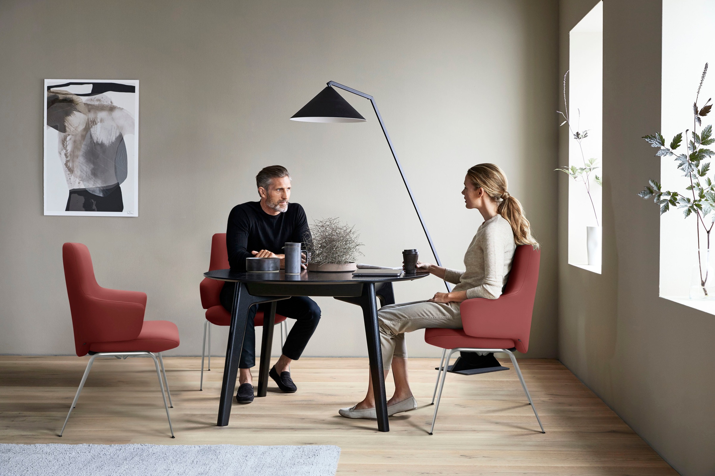 Stressless® Polsterstuhl »Laurel«, Leder PALOMA, Low Back mit Armlehne, Größe L, mit Beinen aus Stahl in Chrom matt