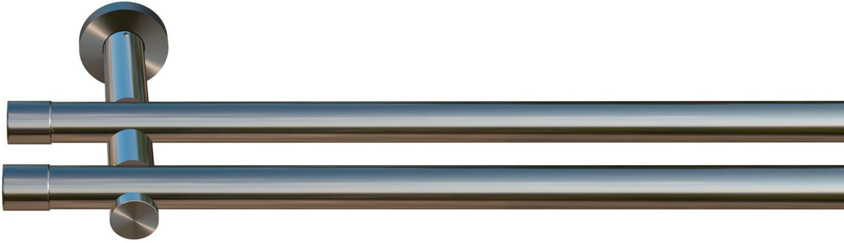 Thumbnail - indeko Gardinenstange "Linz" Ø 20 mm 2 läufig-läufig Wunschmaßlänge Komplett-Set inkl. Montagematerial
