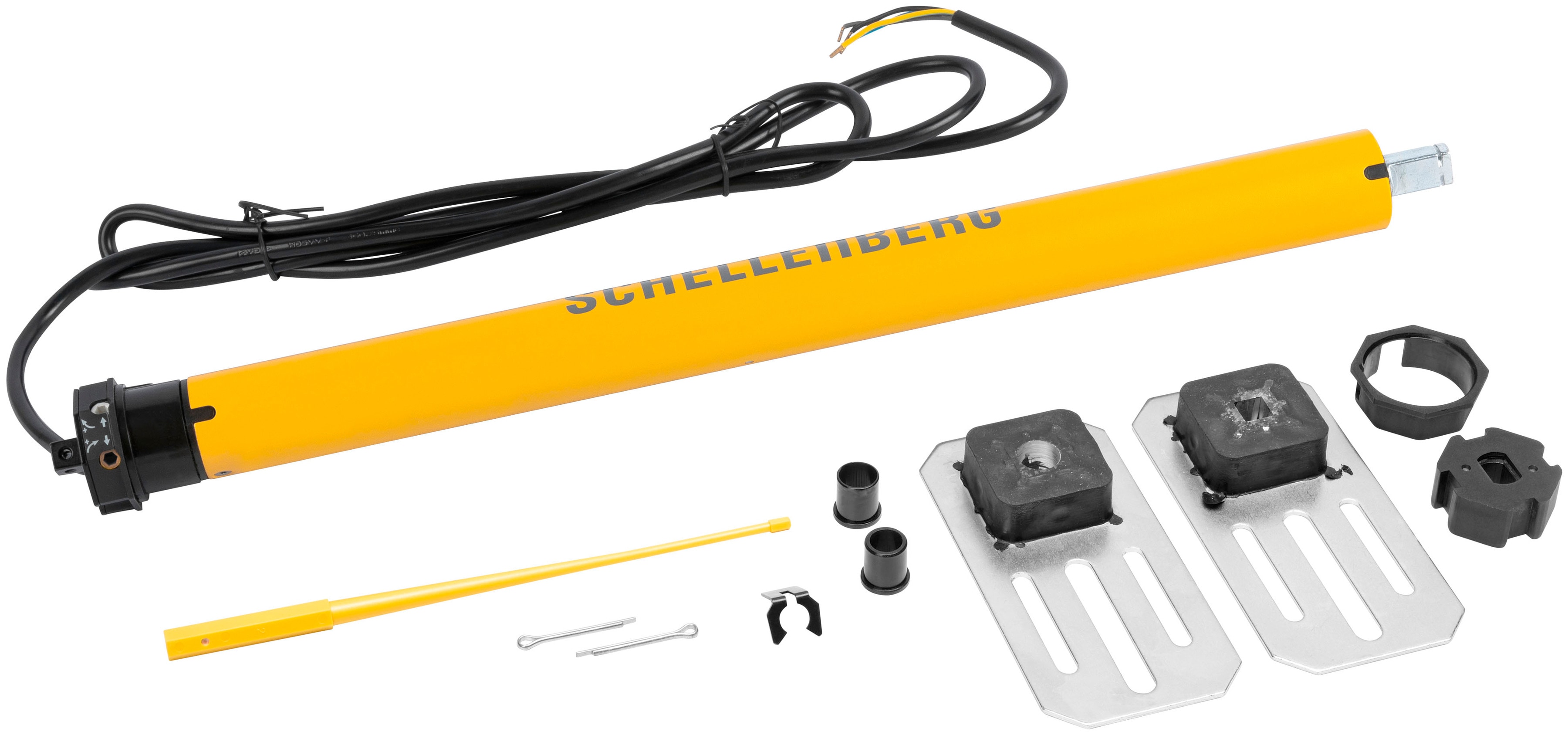 SCHELLENBERG Rollladenmotor "Standard, Rohrmotor mit mechanischer Endlageneinstellung", B:4,2cm L:48,5cm Ø:3,5cm, gelb, Rollladenmotoren, geeignet