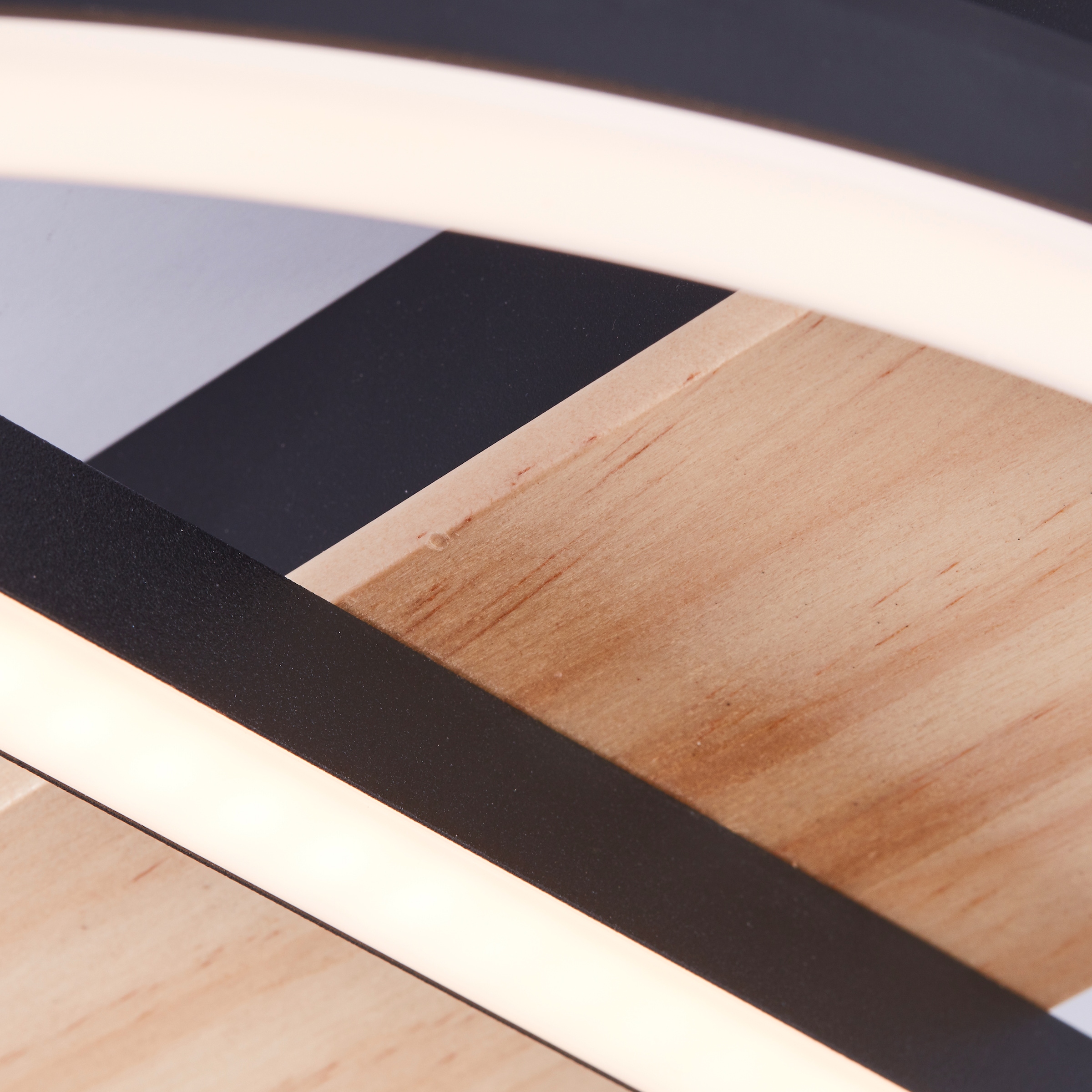 BreLight LED Deckenleuchte »Maureen«, mit Holzakzent, 37 x 37 cm, 2500 lm, 3000 K warmweiß, Holz/Metall