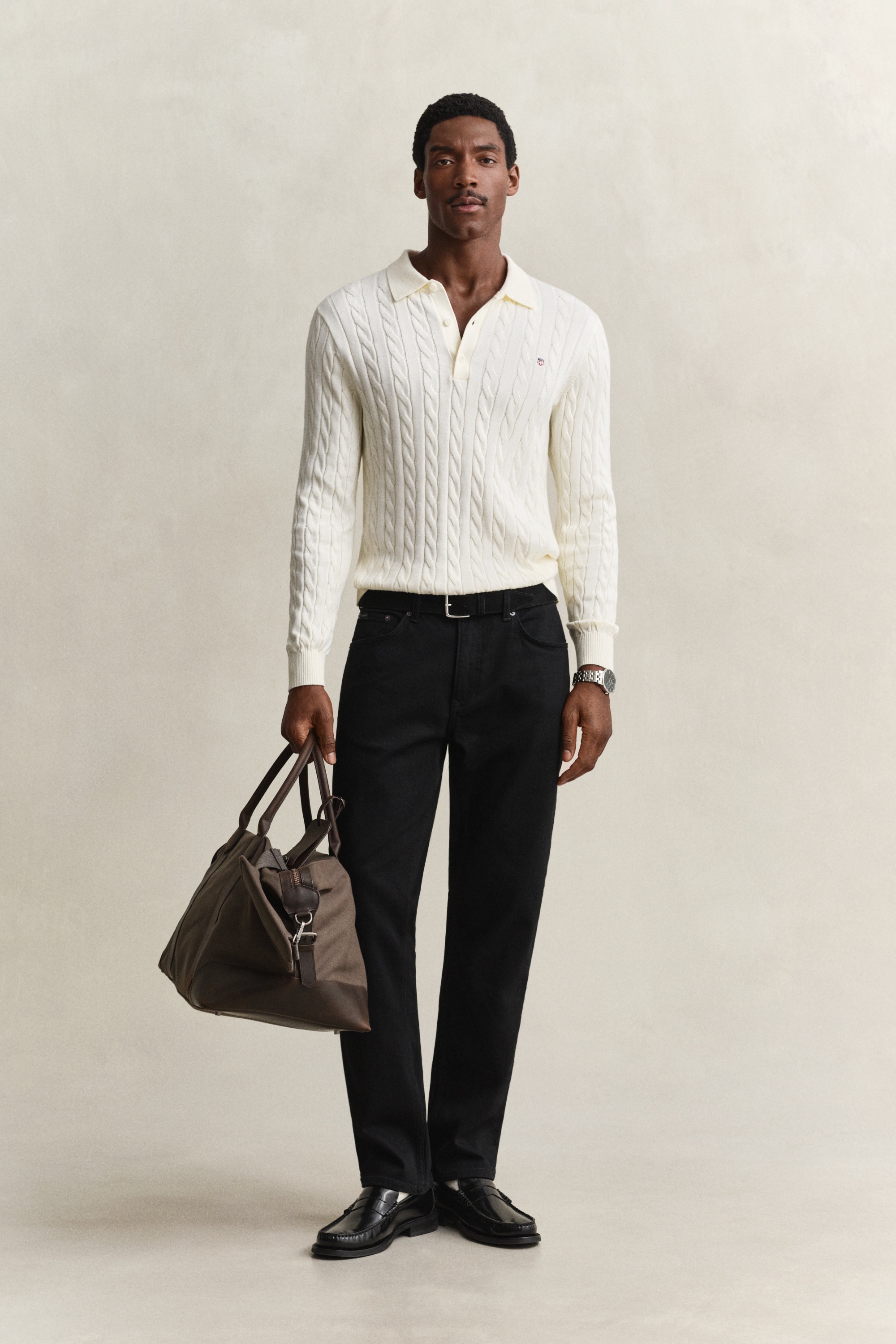 Gant Polokragenpullover »COTTON CABLE POLO« Regular fit mit Polokragen