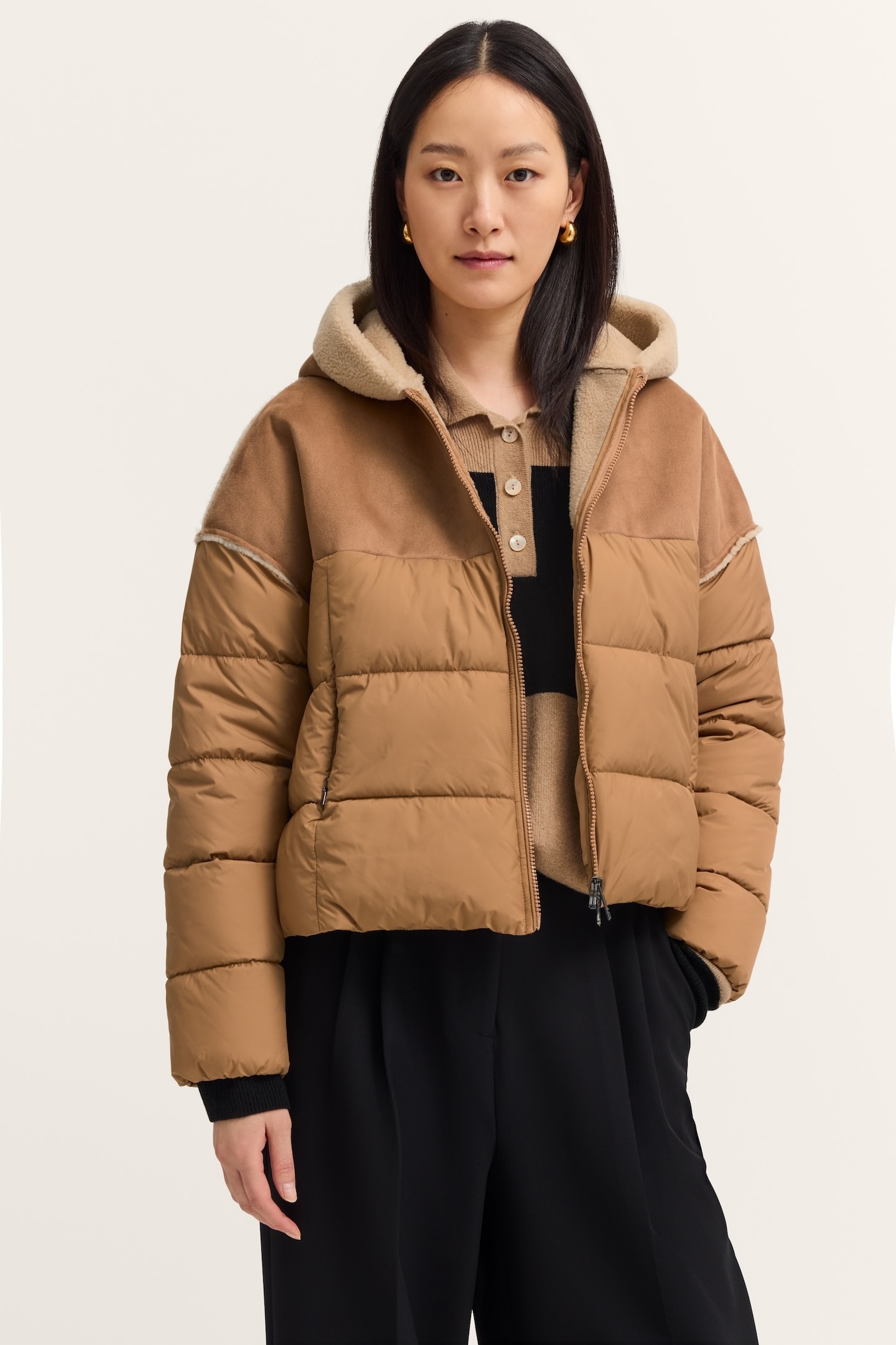 bugatti Kurzjacke "Regular Fit", mit Kapuze, mit Kapuze und Kunstfell günstig online kaufen