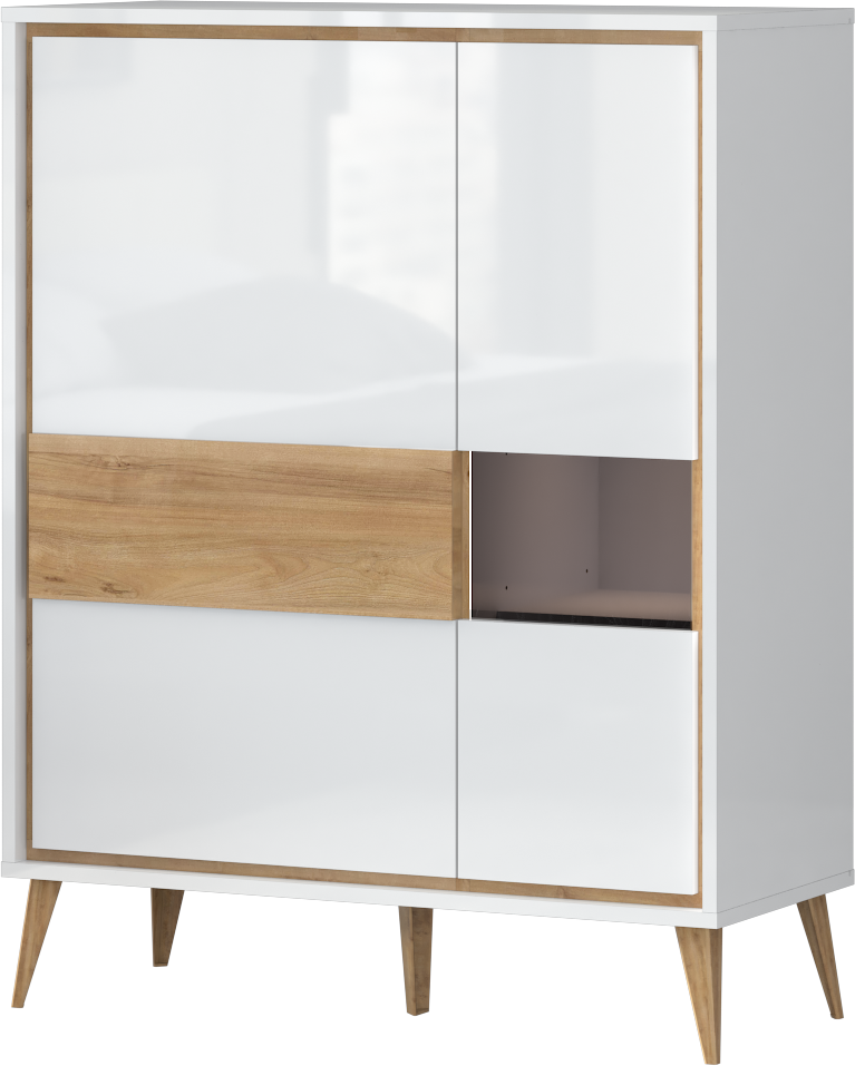 Home affaire Highboard "Vida", (H/B/T): 121/95/40cm), UV lackiert, hochglän günstig online kaufen