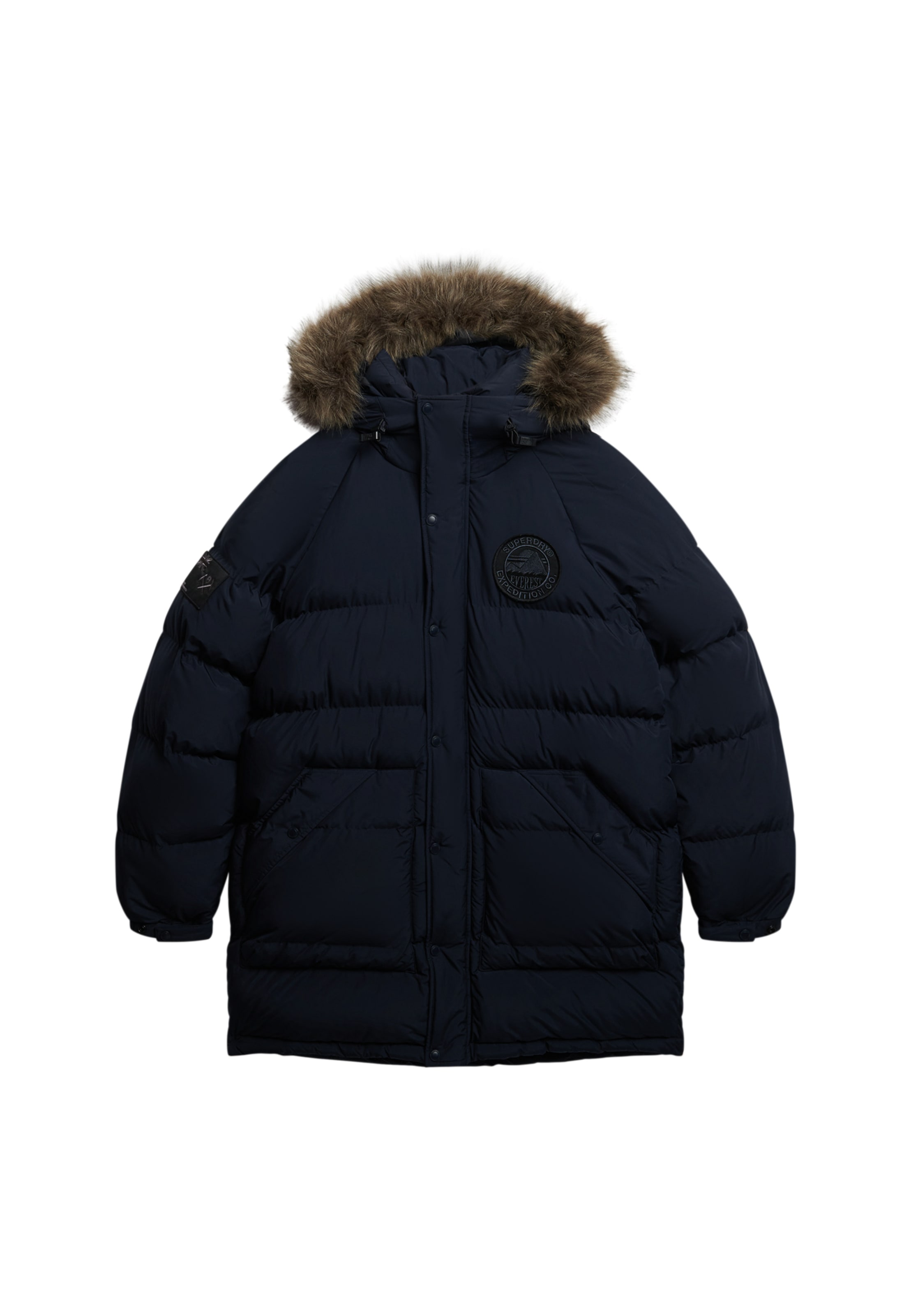 Superdry Steppjacke »EVEREST LONGLINE BAFFLED PARKA«, mit Kapuze