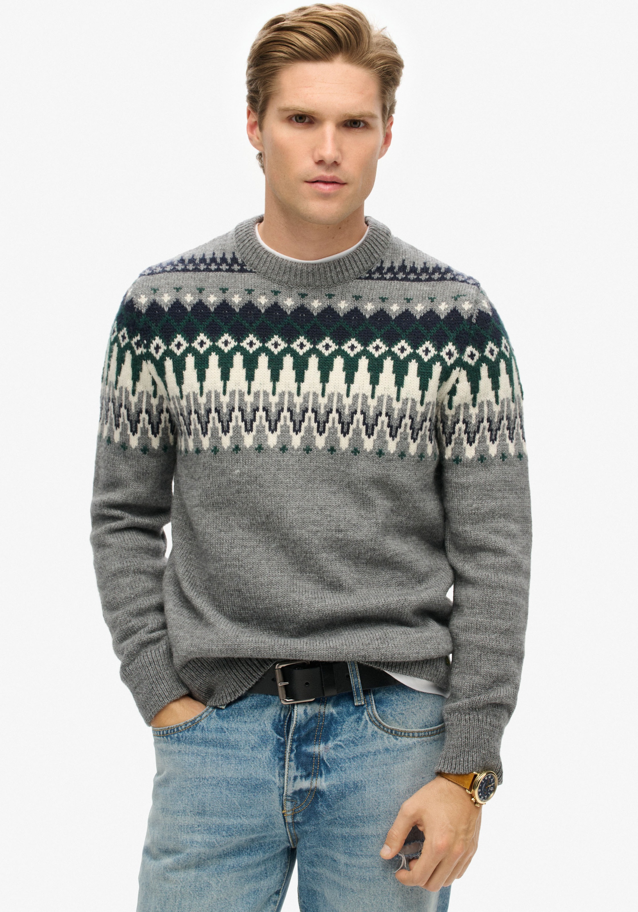 Superdry Rundhalspullover "KNIT CREW JUMPER" günstig online kaufen