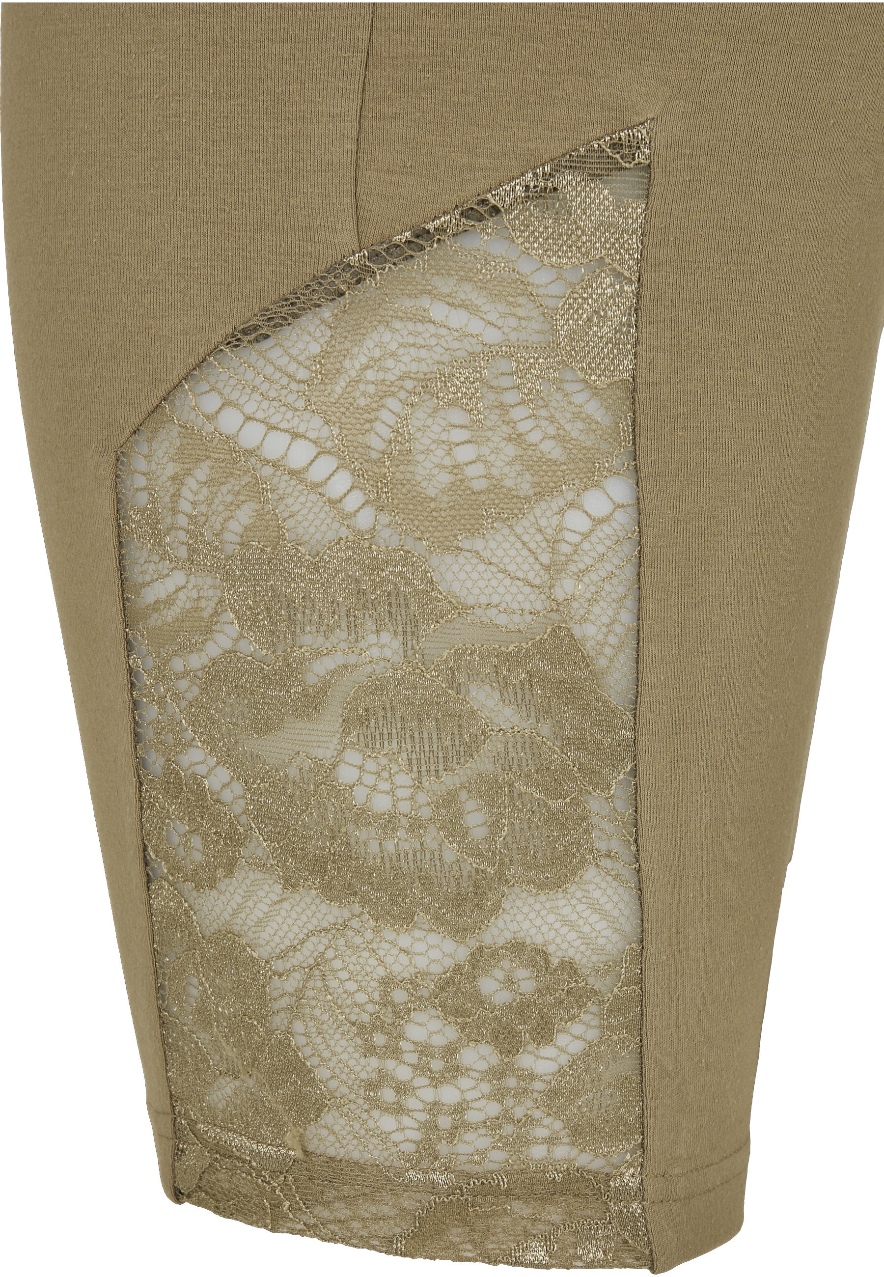 URBAN CLASSICS Radlerhose »Urban Classics Damen Ladies High Waist Lace Inset Cycle Shorts«