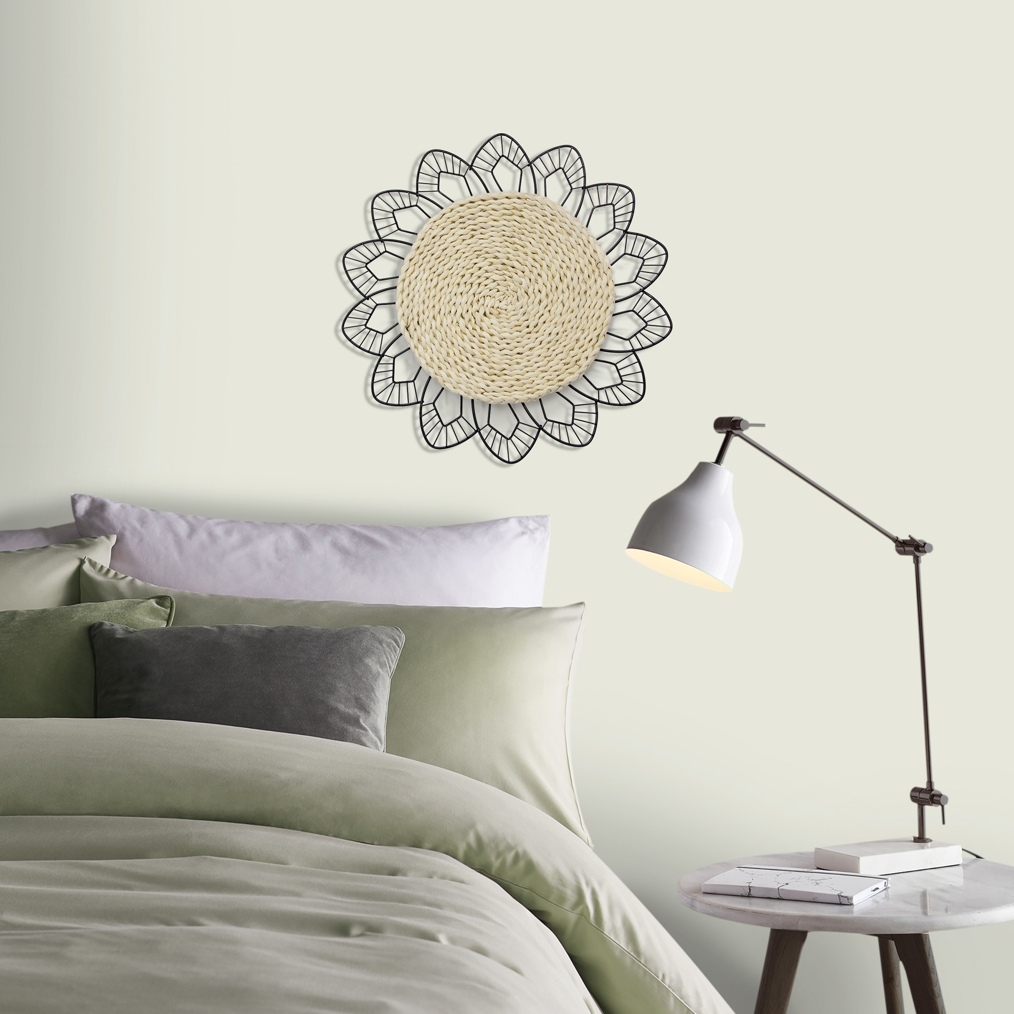 Art for the home Wandbild "Blumen Rotan Rund", Art-Blumen-Blumenbilder, (1 günstig online kaufen