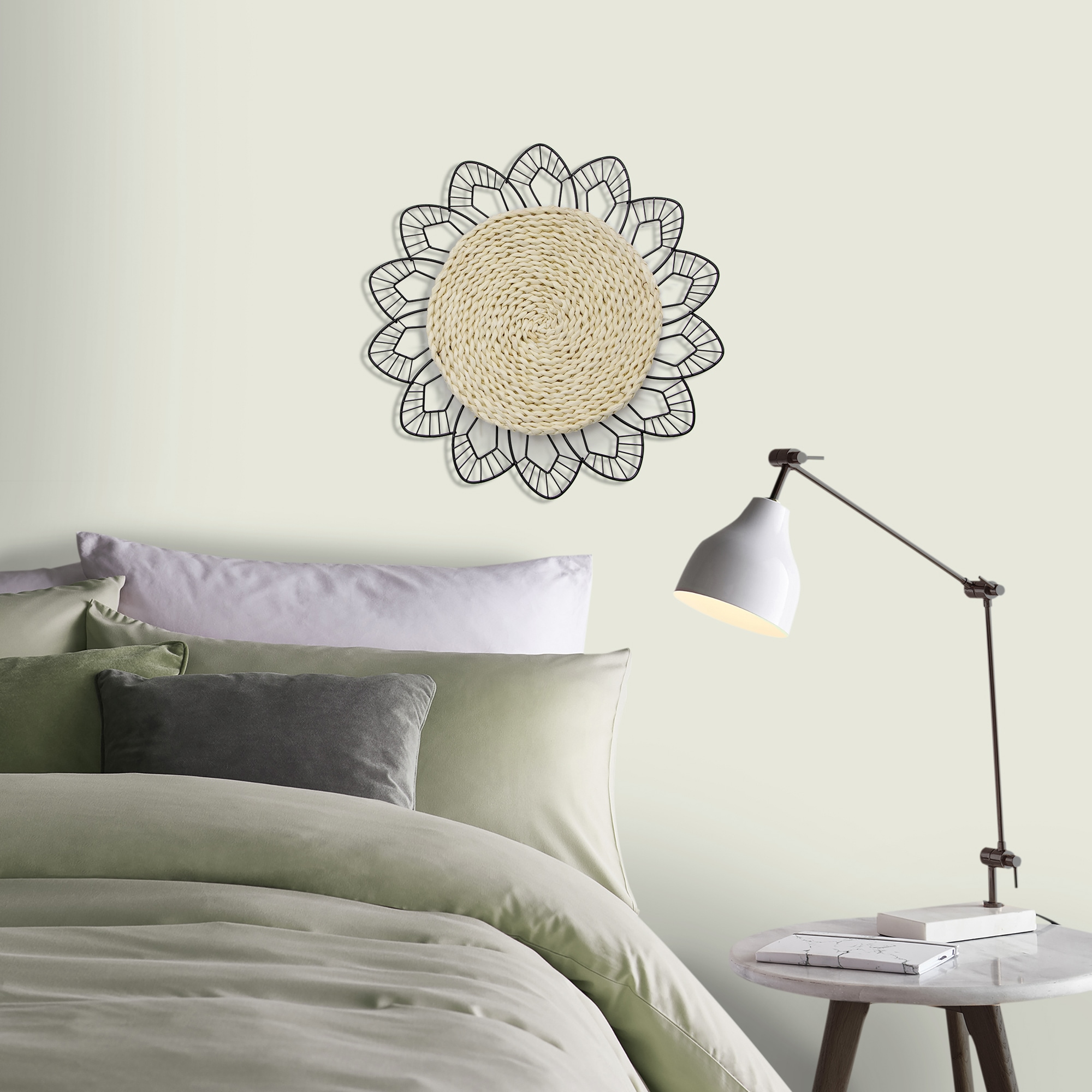 Art for the home Wandbild "Blumen Rotan Rund" Art  Blumenbilder 1 Stk. tlg. günstig online kaufen