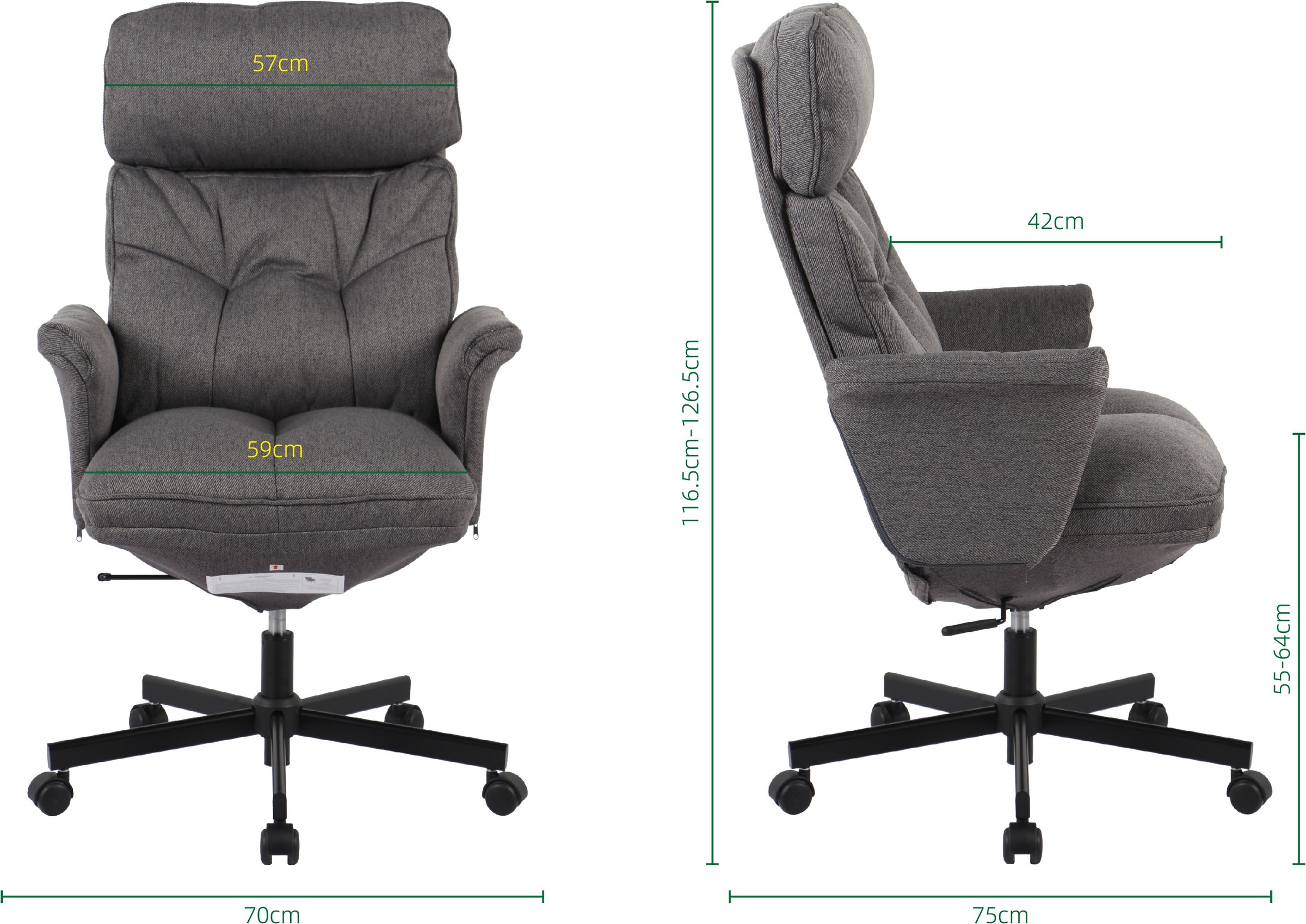 OTTO home Chefsessel »Emmelie« () komfortable Polsterung, ergonomisch geformte Armlehnen