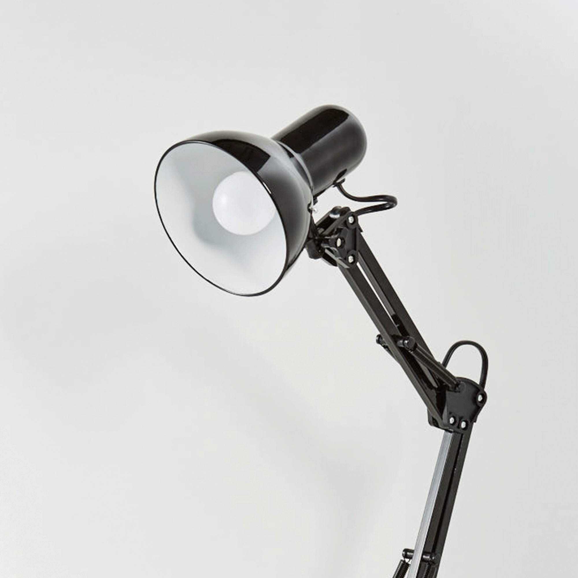 B.K.Licht Schreibtischlampe »Draco«, 1 flammig, Leuchtmittel E14 | ohne Leuchtmittel, Tischlampe, schwarz, Metall, Retro, Schreibtisch, dreh- u. schwenkbar