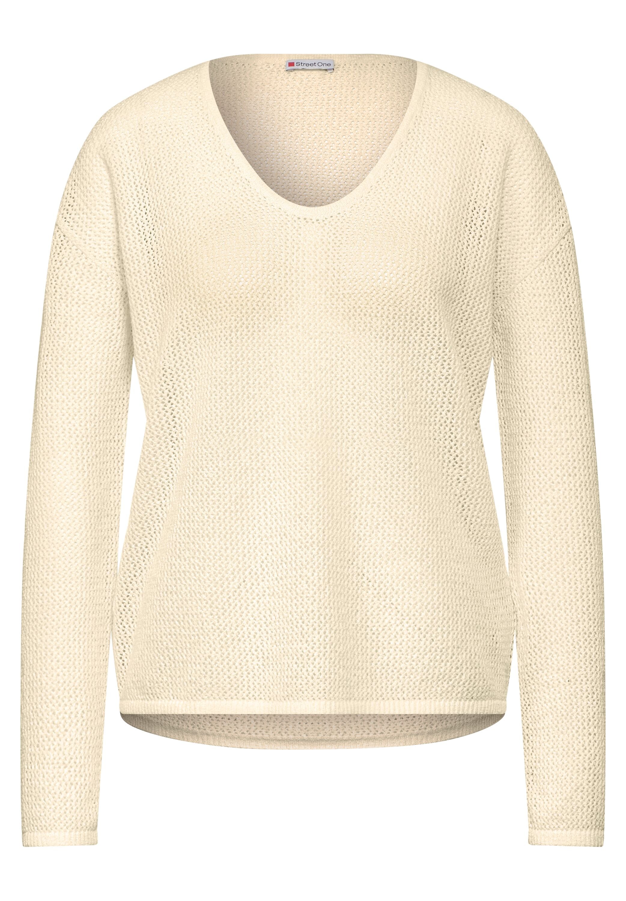 STREET ONE V-Ausschnitt-Pullover, Grobstrick