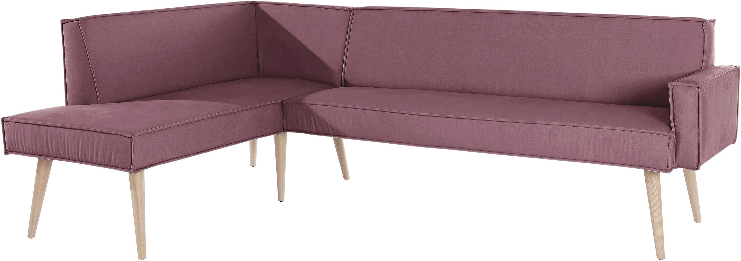 exxpo - sofa fashion Eckbank »Lungo, moderne Kedernaht, bequem und elegant, hoher Holzfuß«, hochwertige Detailverarbeitung, frei im Raum stellbar