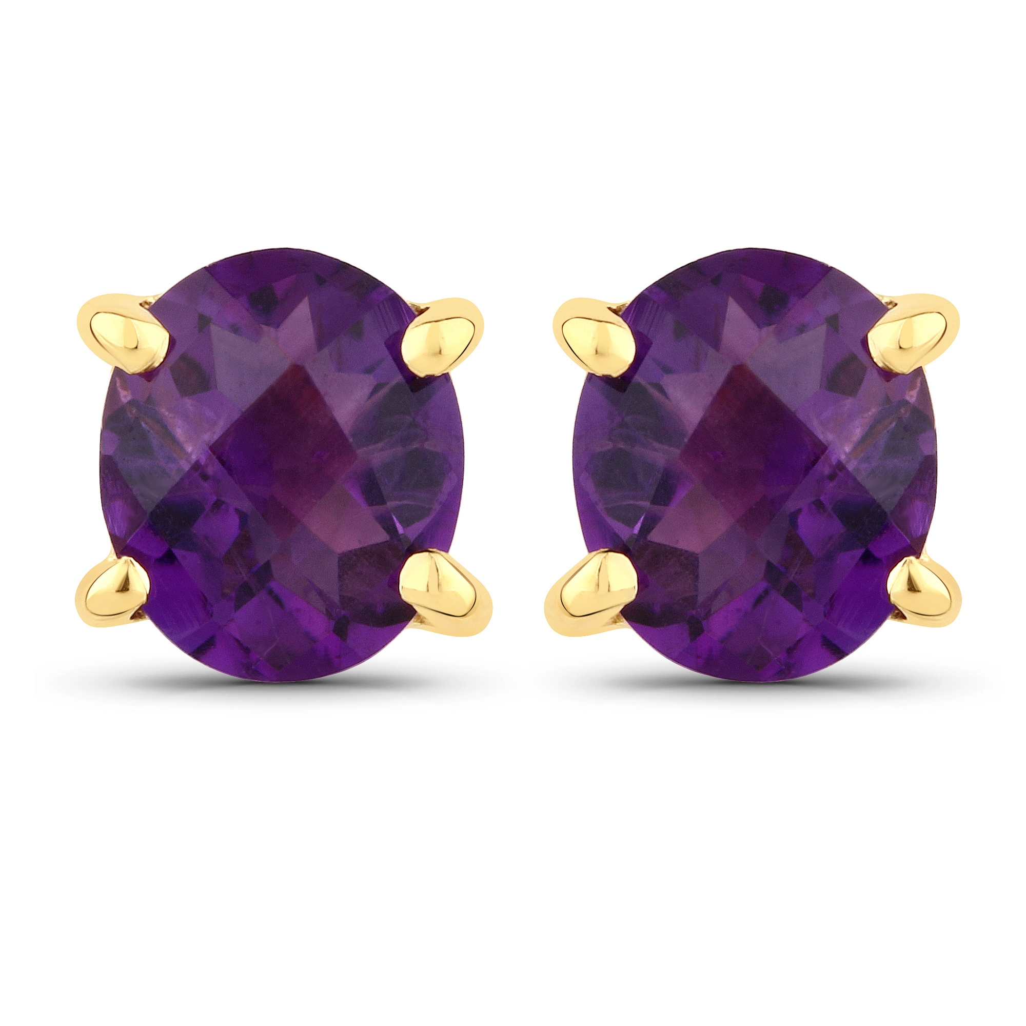 Vira Jewels Paar Ohrstecker »925-Sterling Silber vergoldet Glänzend Amethyst violett«