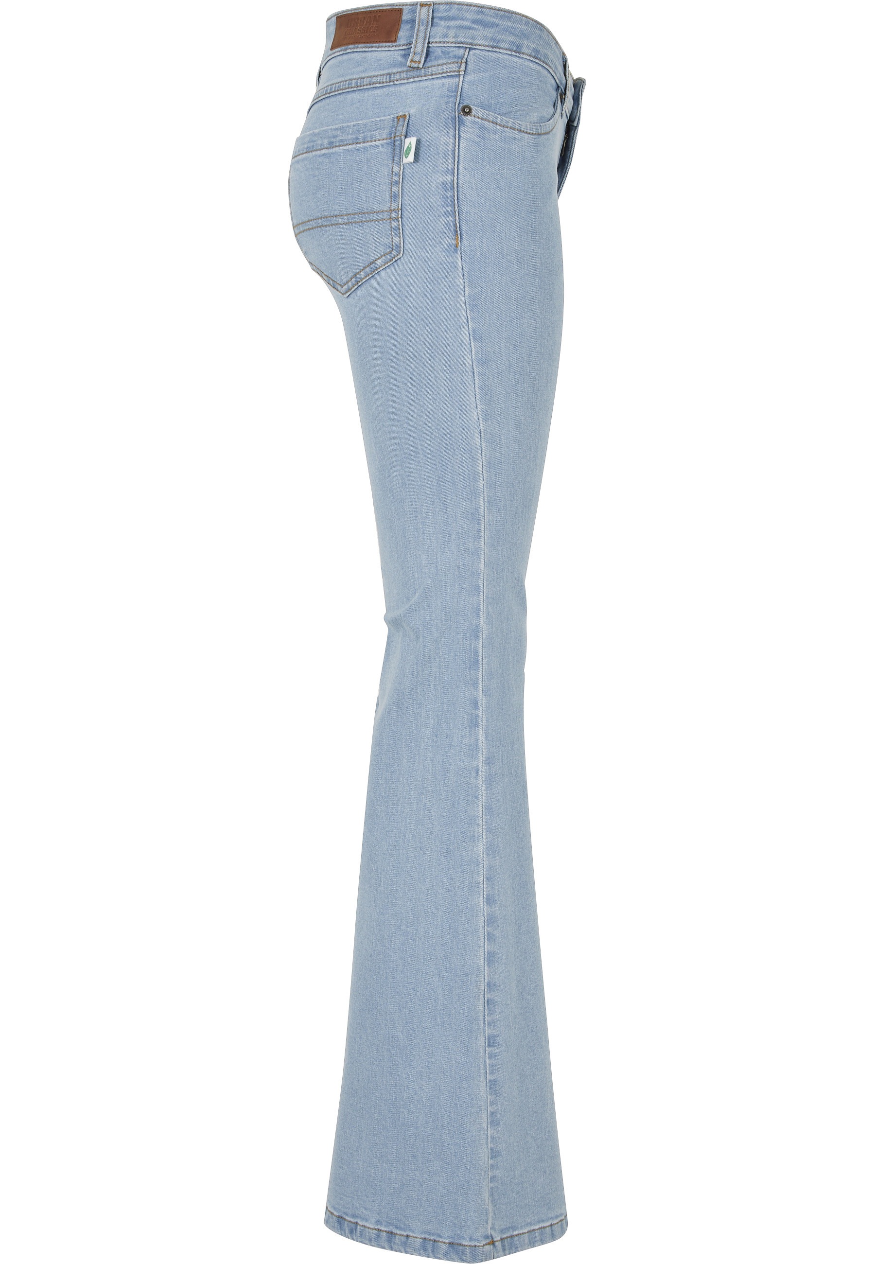 URBAN CLASSICS Bequeme Jeans »Urban Classics Damen Ladies Organic Low Waist Flared Denim«