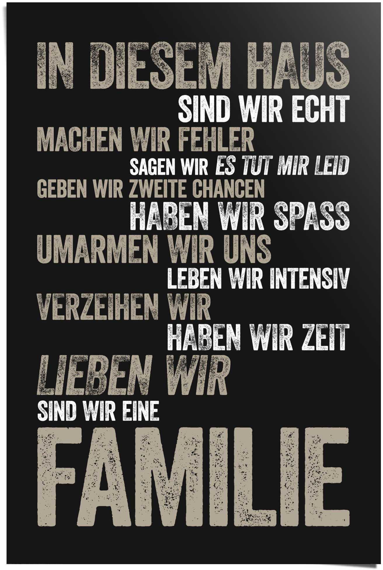 Reinders Poster "In diesem Haus", (1 St.) günstig online kaufen