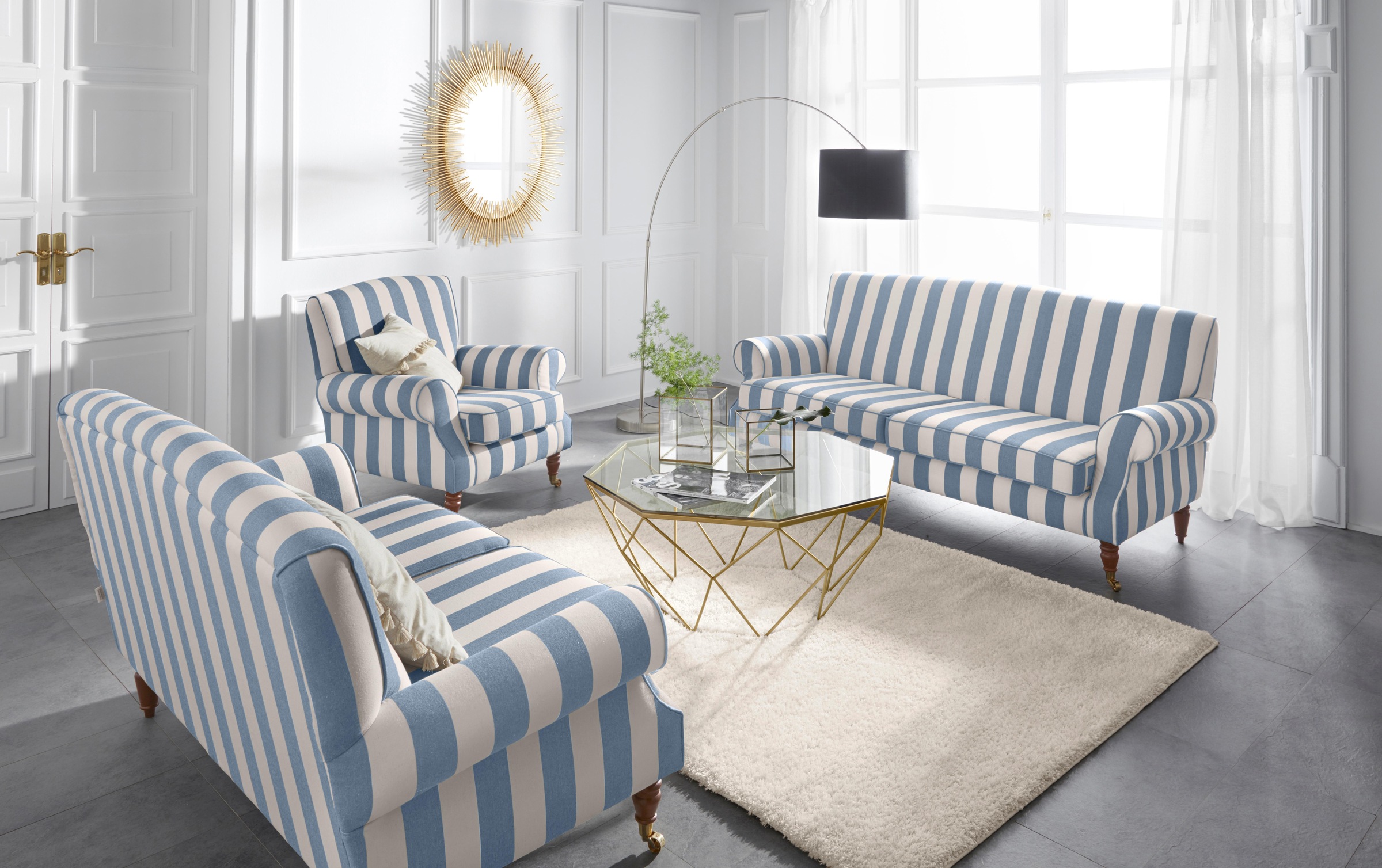 Thumbnail - Home affaire Sessel "Rennes" in Samtoptik oder Baumwoll-Mix