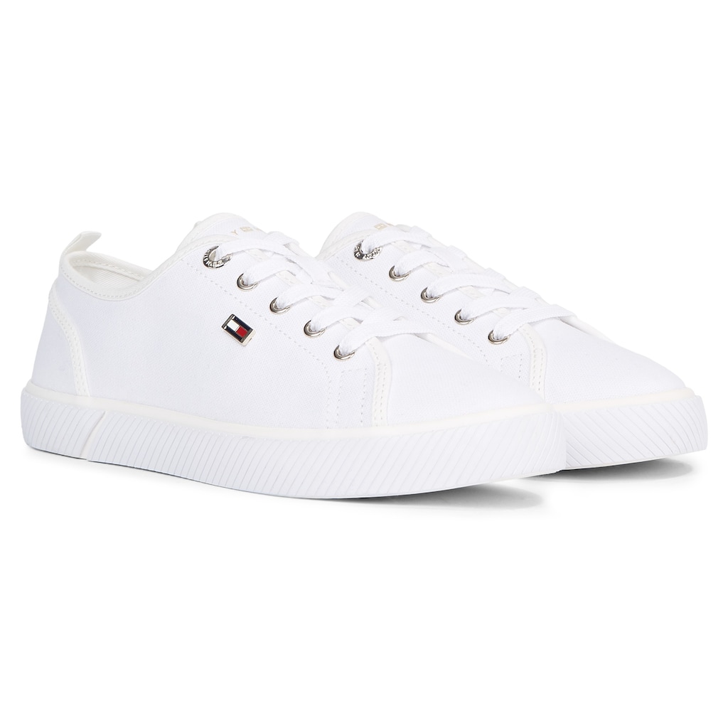 Tommy Hilfiger Plateausneaker »VULC CANVAS SNEAKER«, Freizeitschuh, Halbschuh, Schnürschuh mit praktischer Anziehlasche