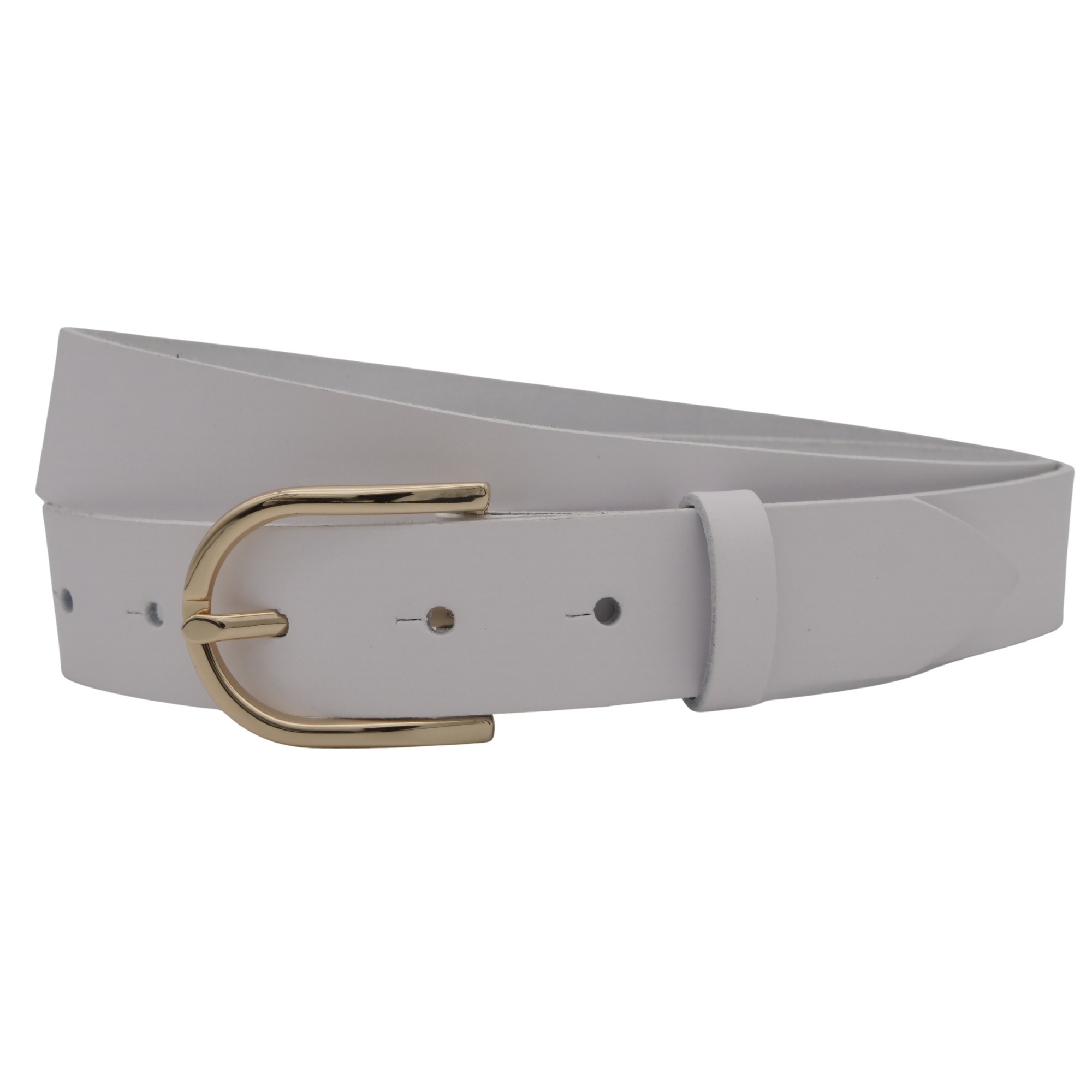 ANNAMATONI Damen Ledergürtel "AnnaMatoni Damen Ledergürtel Basic Gürtel 3cm breit echt Leder"weiß 100, Gr. 120, 100% Leder, Gürtel