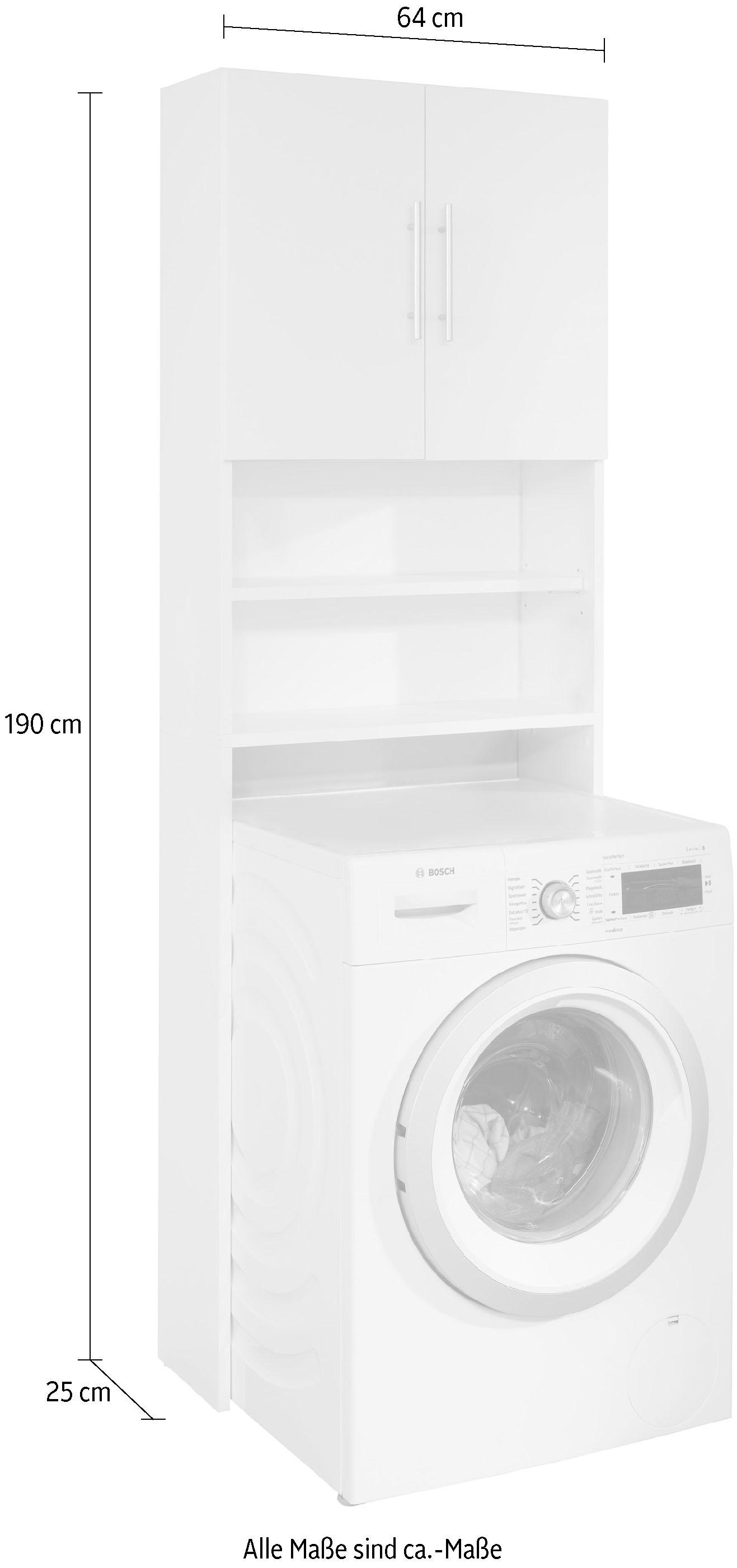 INOSIGN Waschmaschinenumbauschrank »Banta«, Waschmaschinenschrank im zeitlosen Weiß - Maße (B/T/H) 64/25/190 cm