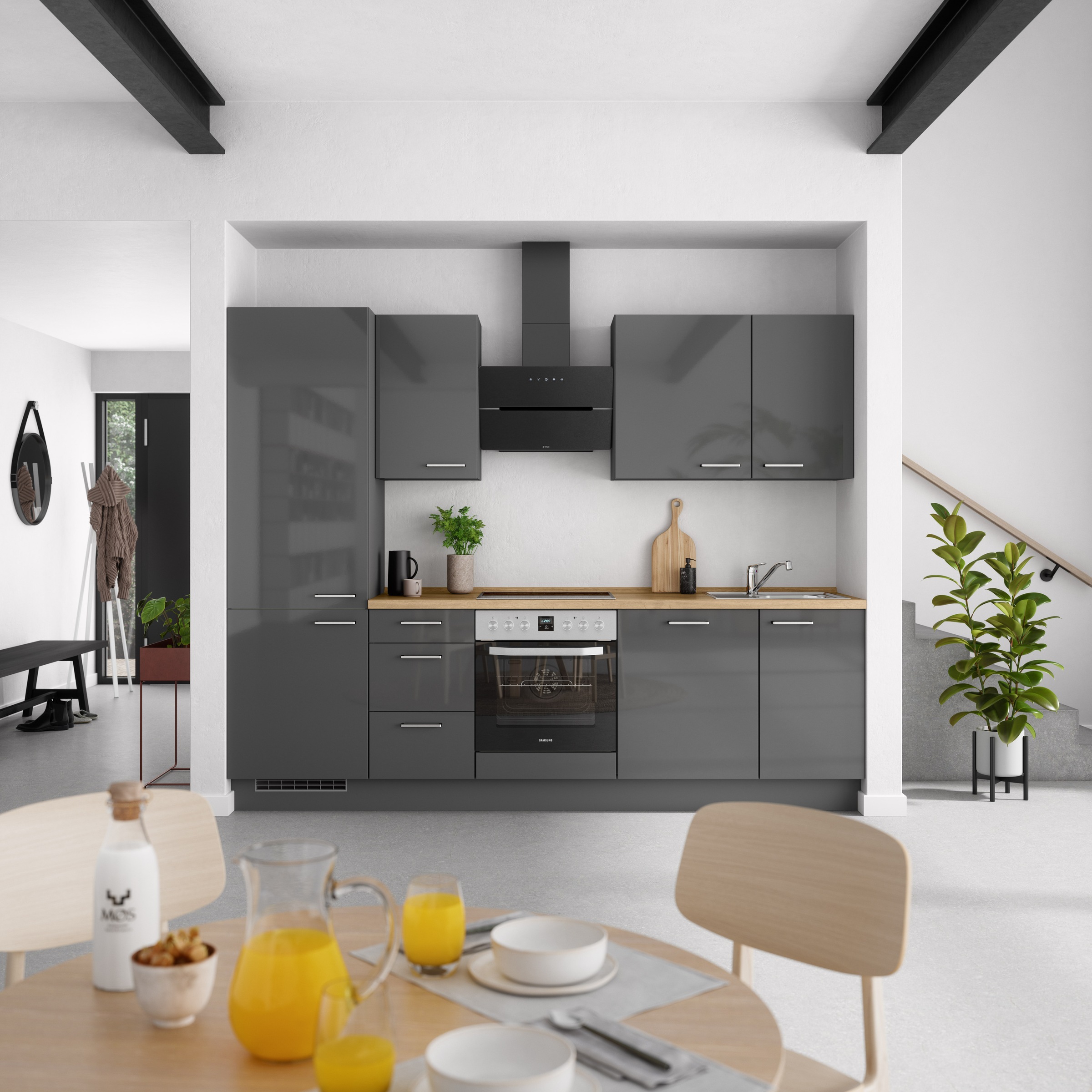 nobilia® Küchenzeile »"Flash II"«, vormontiert, Ausrichtung wählbar, Breite 270 cm, wahlw. mit E-Geräten