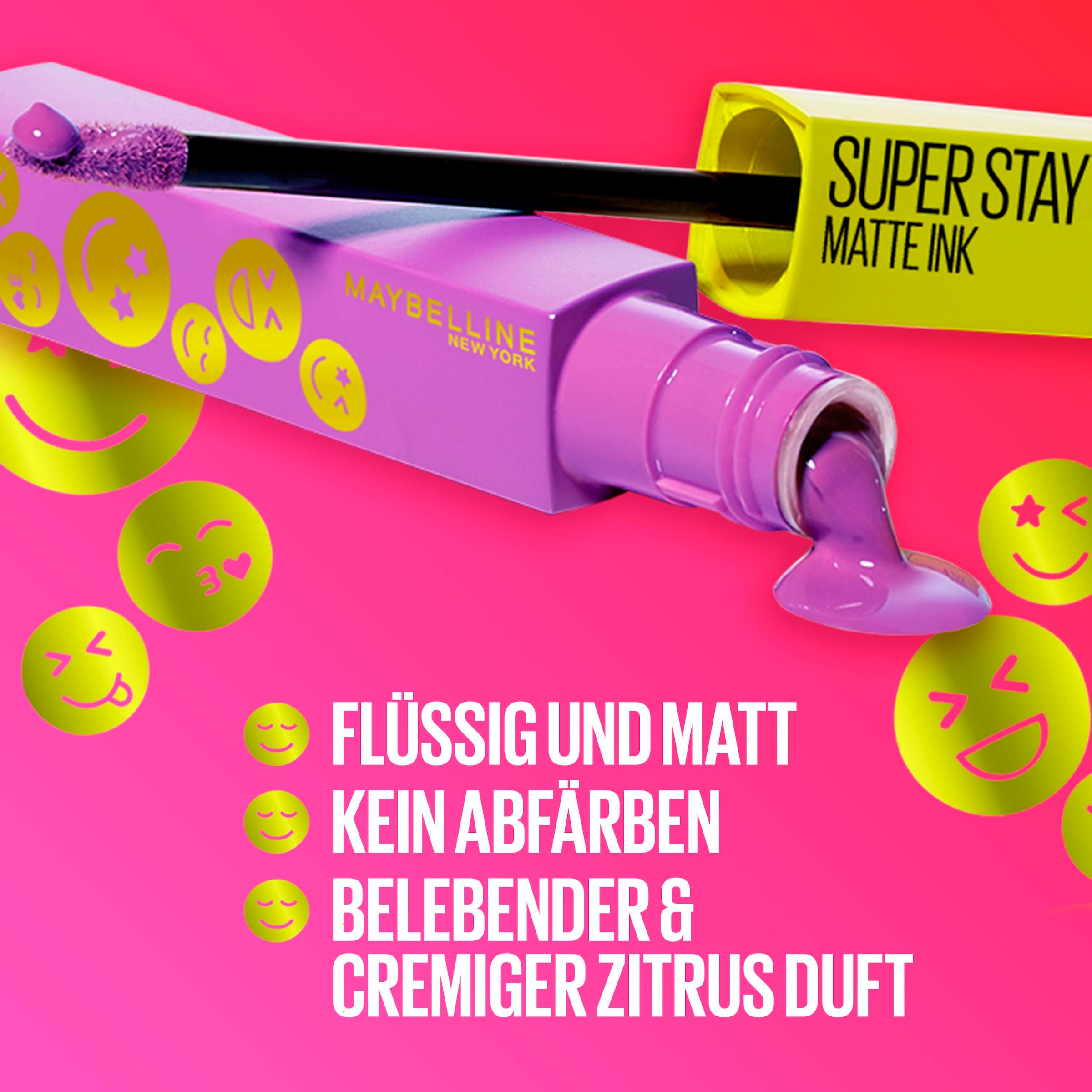 MAYBELLINE NEW YORK Lippenstift »Maybelline New York Super Stay Matte Ink Lippenstift«, mit natürlichen Inhaltstoffen