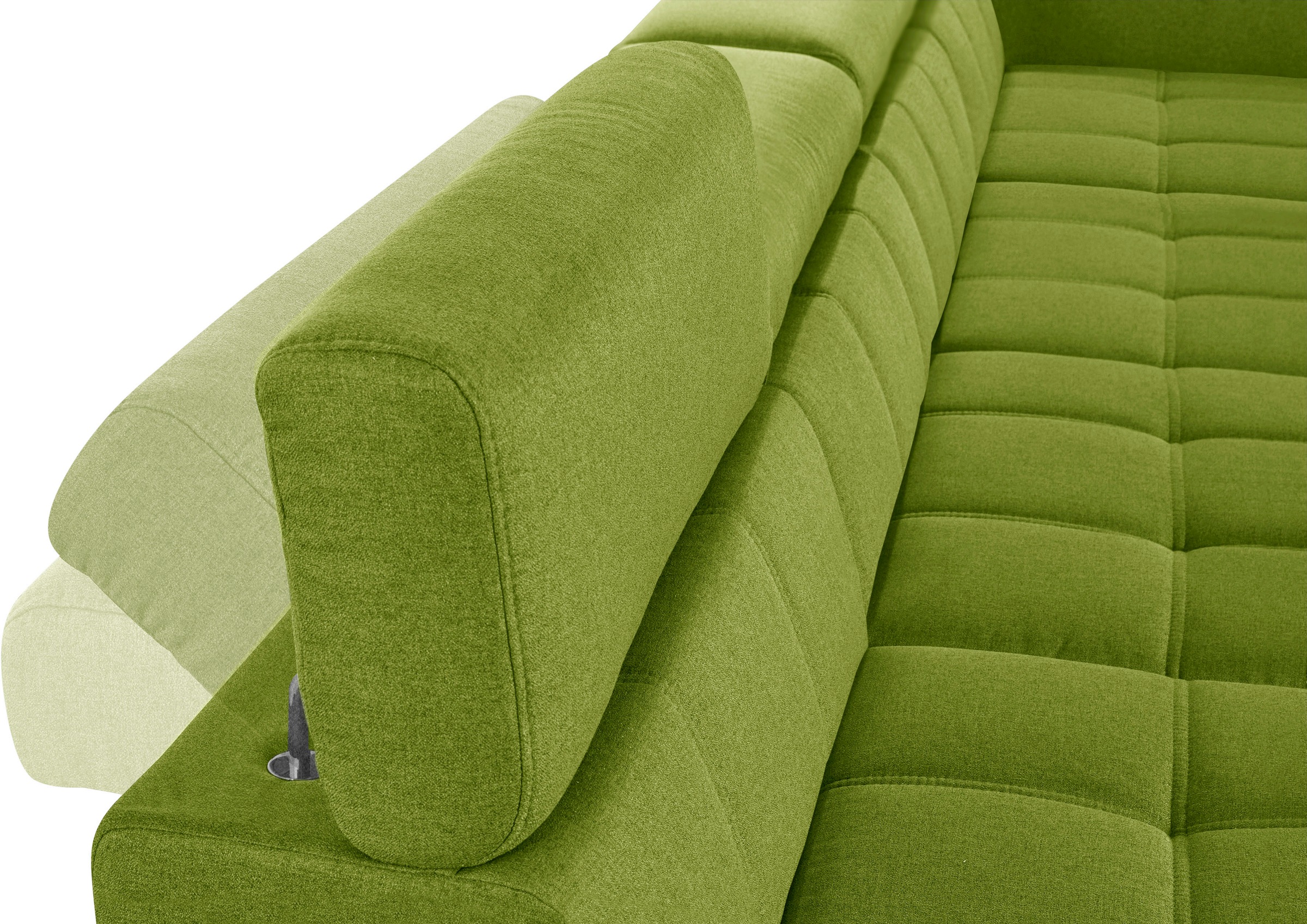 DOMO collection Wohnlandschaft »Cunelli tolle Sitznähte als Designelement, fester Sitzkomfort, U-Form«, wahlweise mit Kopfteilverstellung, bodenfrei