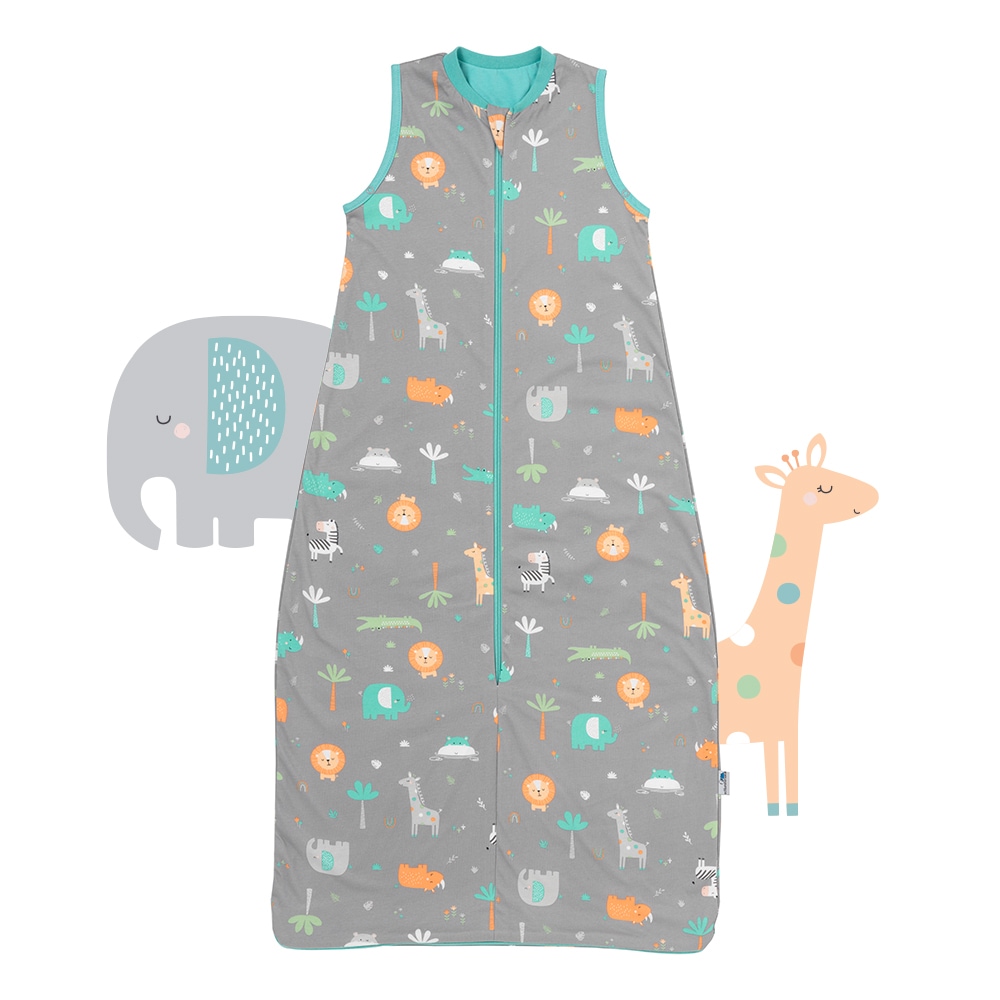 SCHLUMMERSACK Babyschlafsack "Schlafsack ohne Füßen 1.0 Tog", L: 110cm, grau, Schlafsäcke