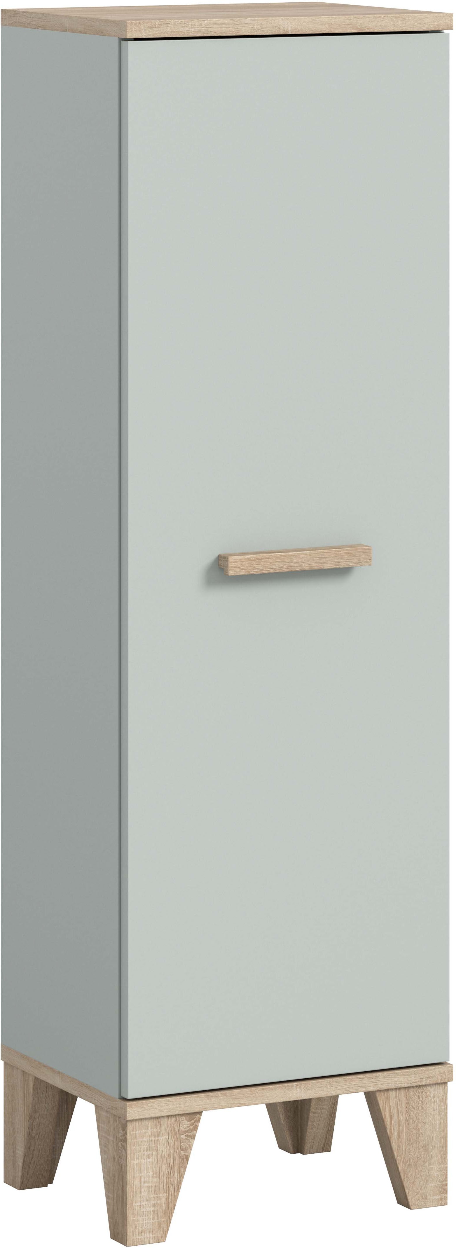 welltime Midischrank "MINTTU, Höhe 116 cm, 1 Tür, 2 Einlegeböden, 3 Fächer" Türanschlag rechts und links montierbar, Badmöbel, Badschrank, Schrank, Kommode, Bad, Unterschrank